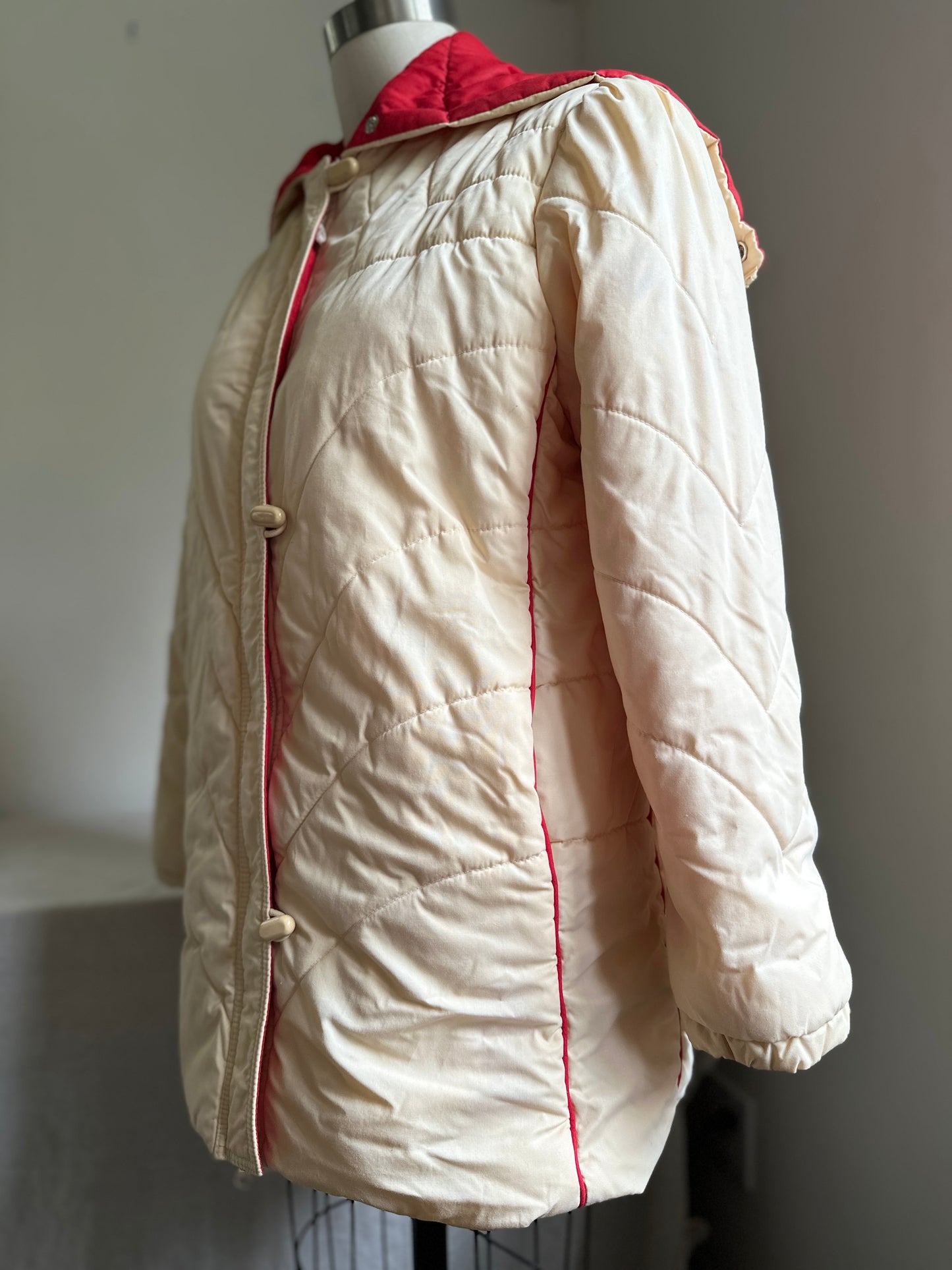 Sears Cream Puffy Jacket With Hood