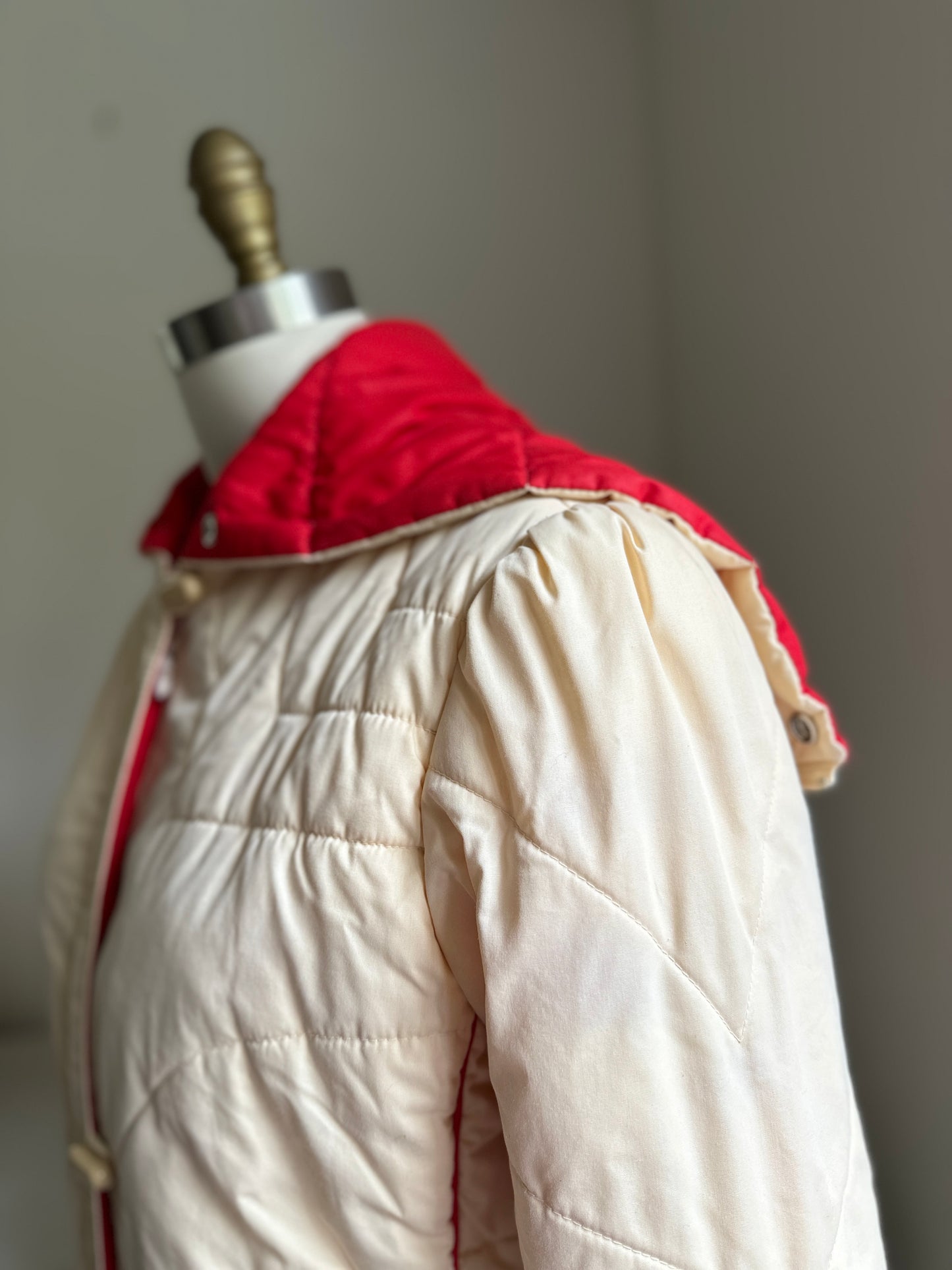 Sears Cream Puffy Jacket With Hood