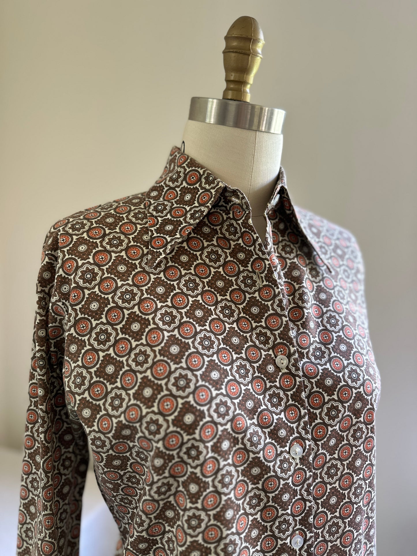 Spiegel Brown Patterned Dress Shirt