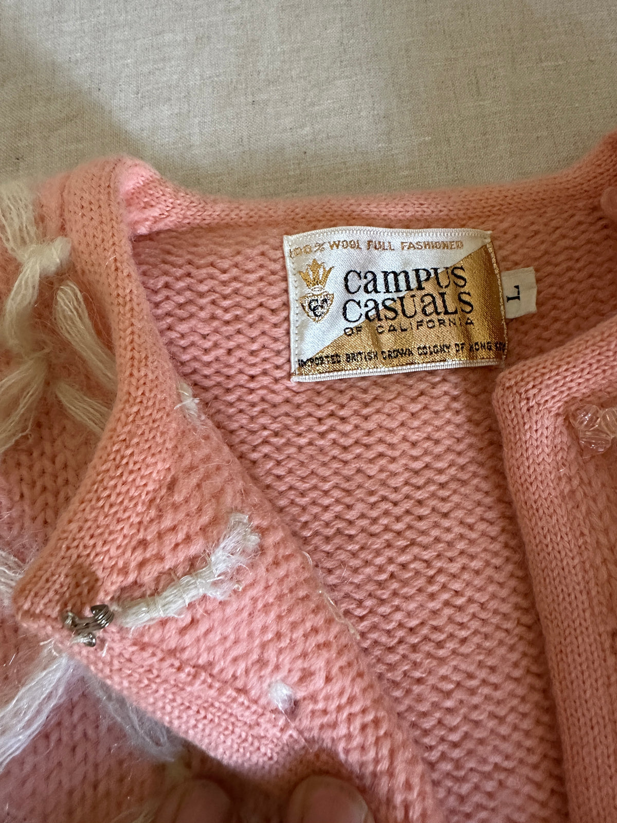 Campus Casuals Pink Beaded Sweater