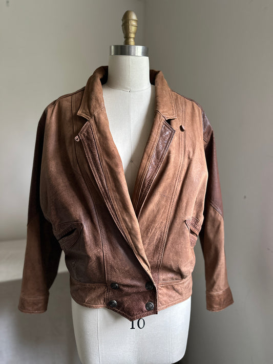 Adventure Bound  Originals Thinsulate Lined Two-Toned Leather Jacket-80's