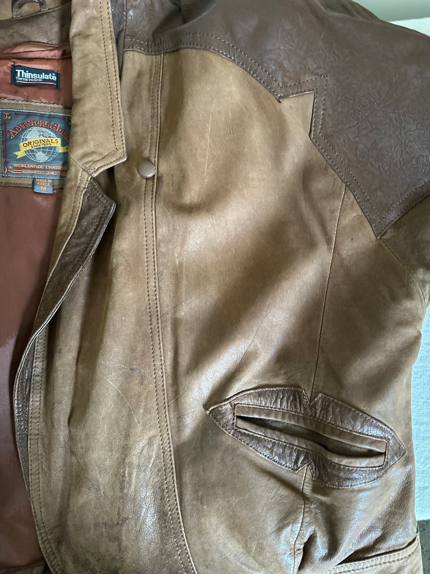 Adventure Bound  Originals Thinsulate Lined Two-Toned Leather Jacket-80's