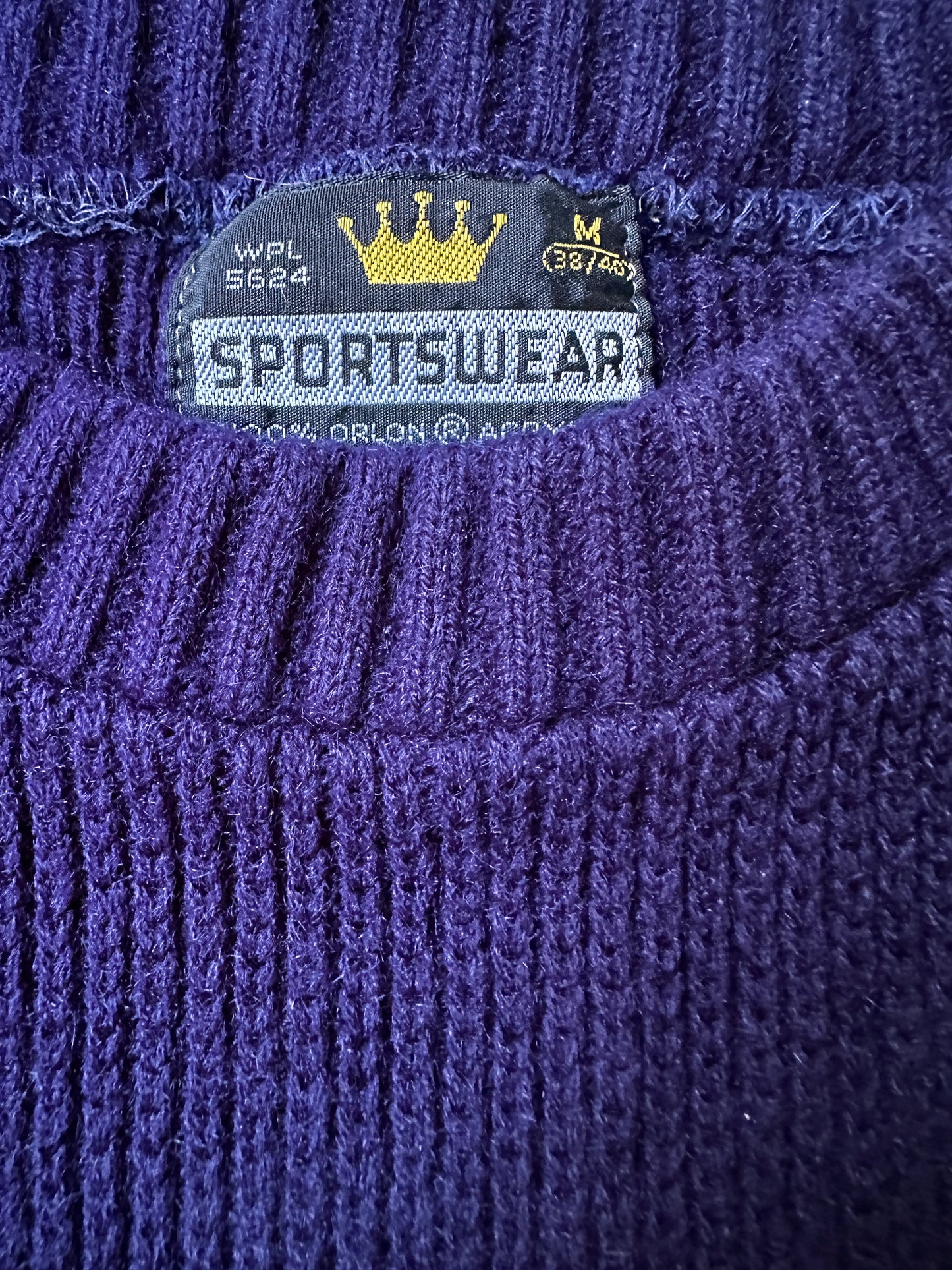 Crown Sportswear Navy Blue Sweater with Red Detail