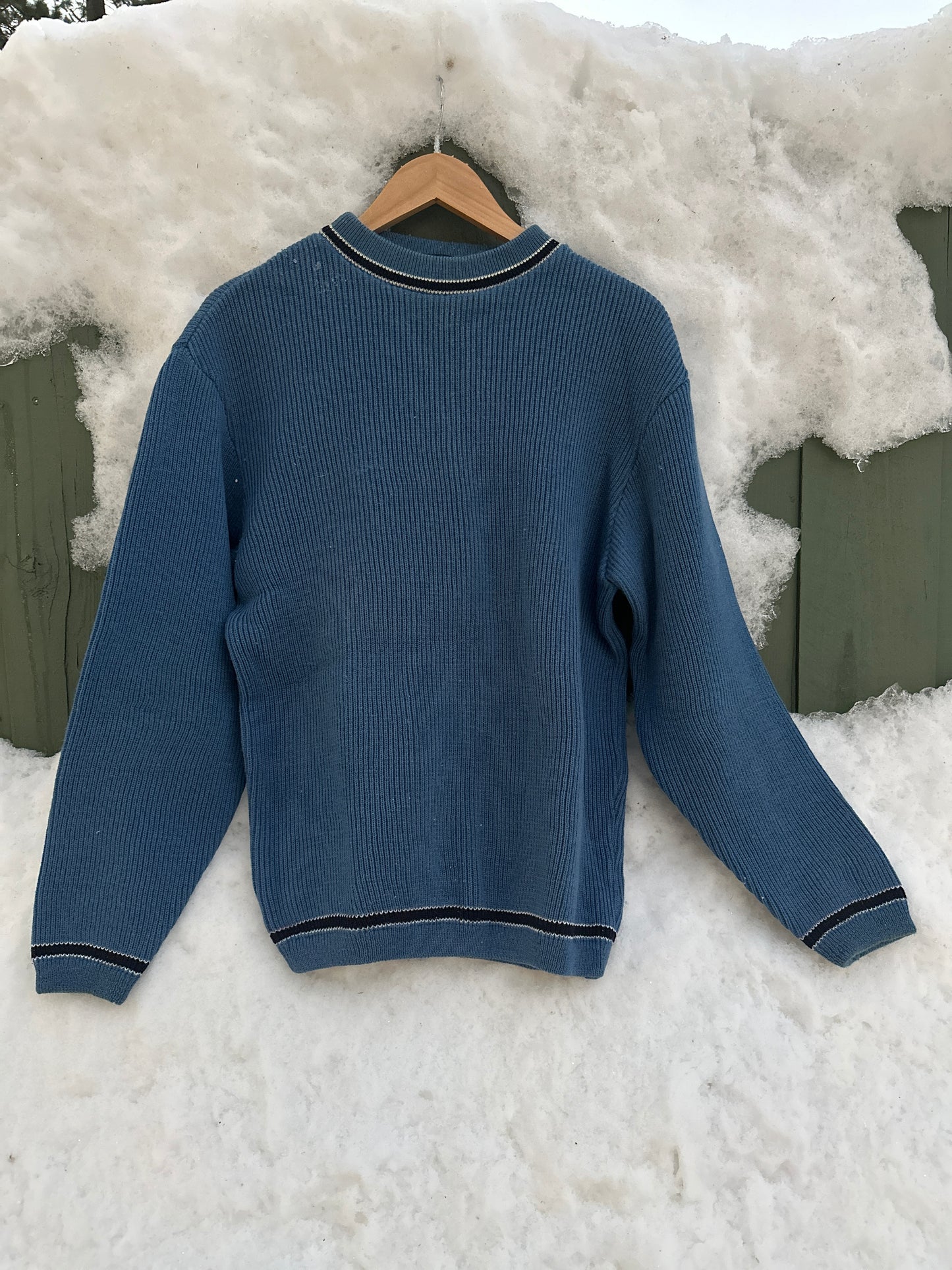 SKM Penguin Blue Wool Ski Sweater