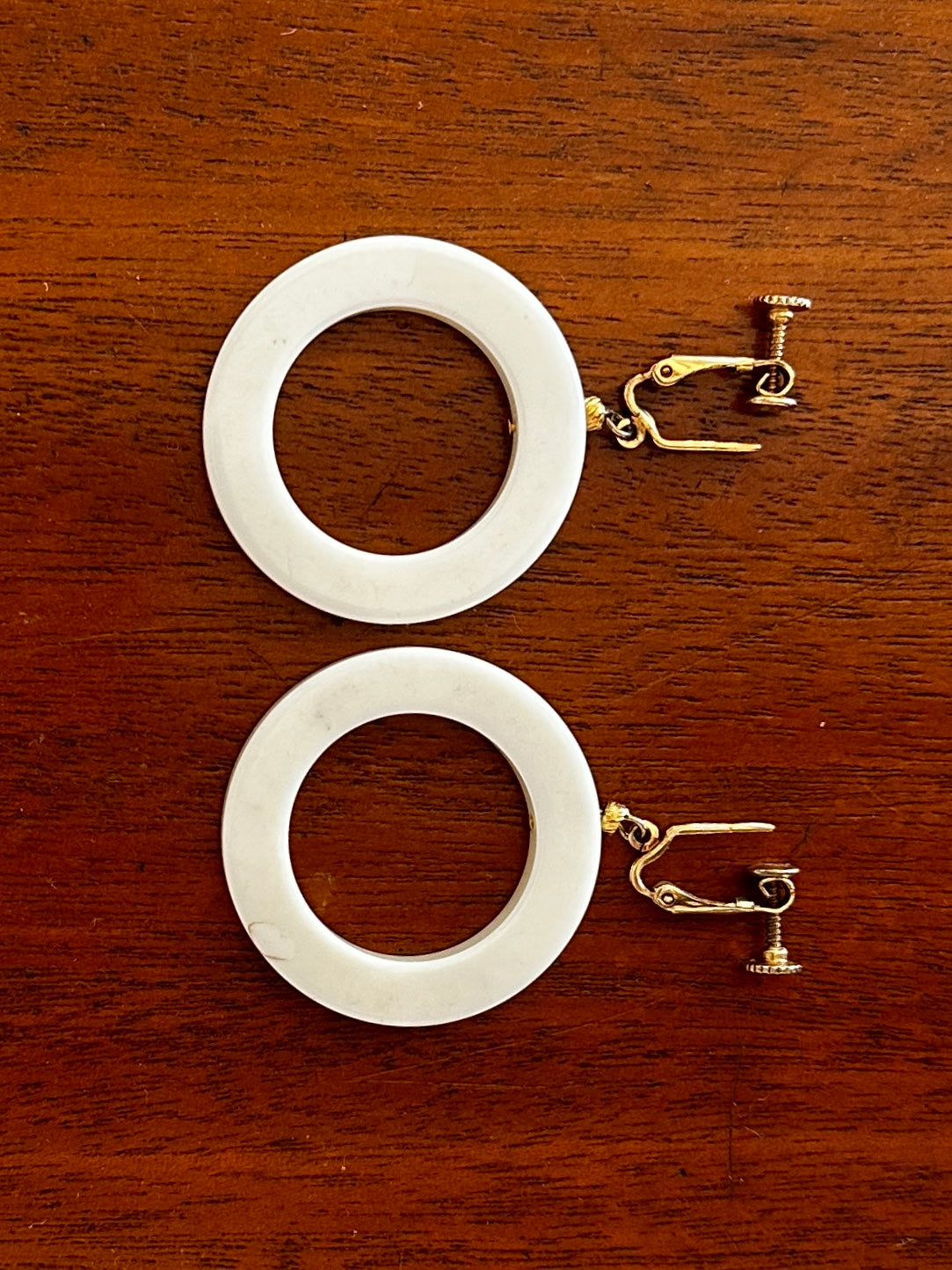 White Clip-on Hoops