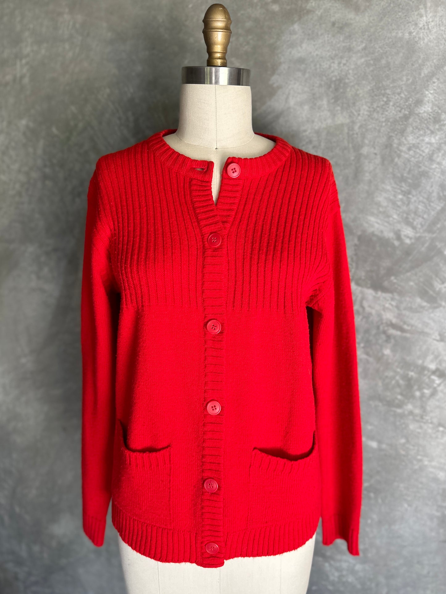 Sears Bright Red Cardigan