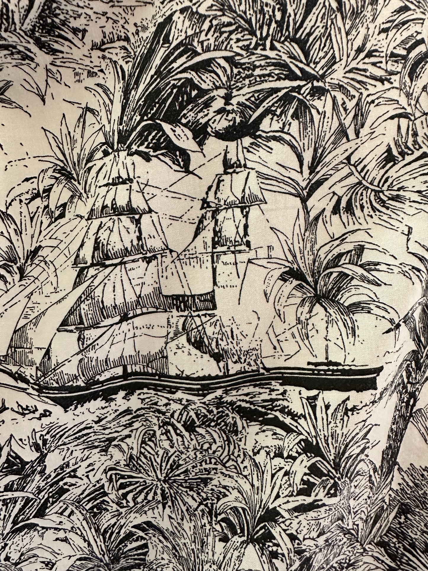 Short Sleeve Black & White Ship Shirt