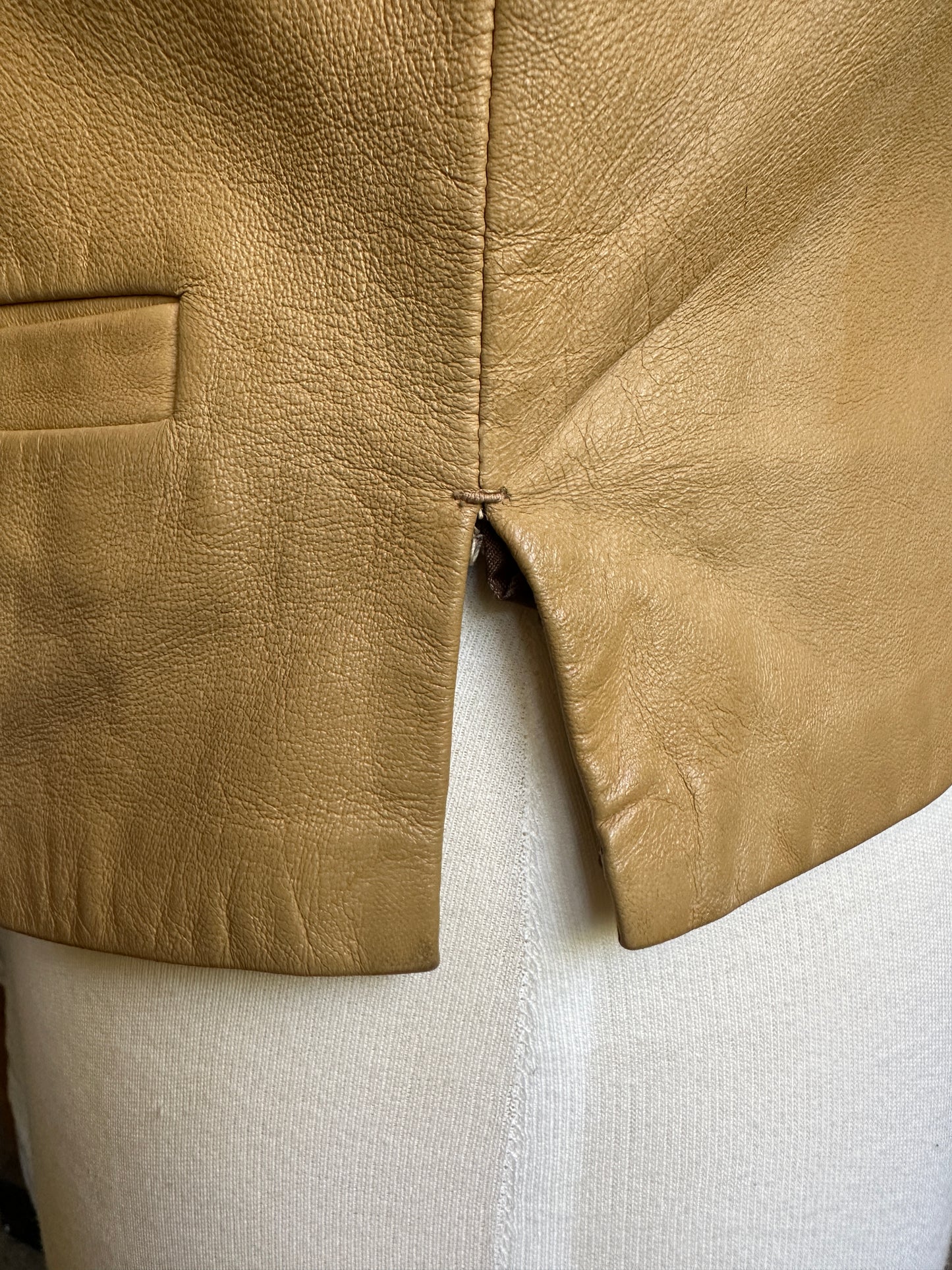 Classic Leather Vest with Buttons