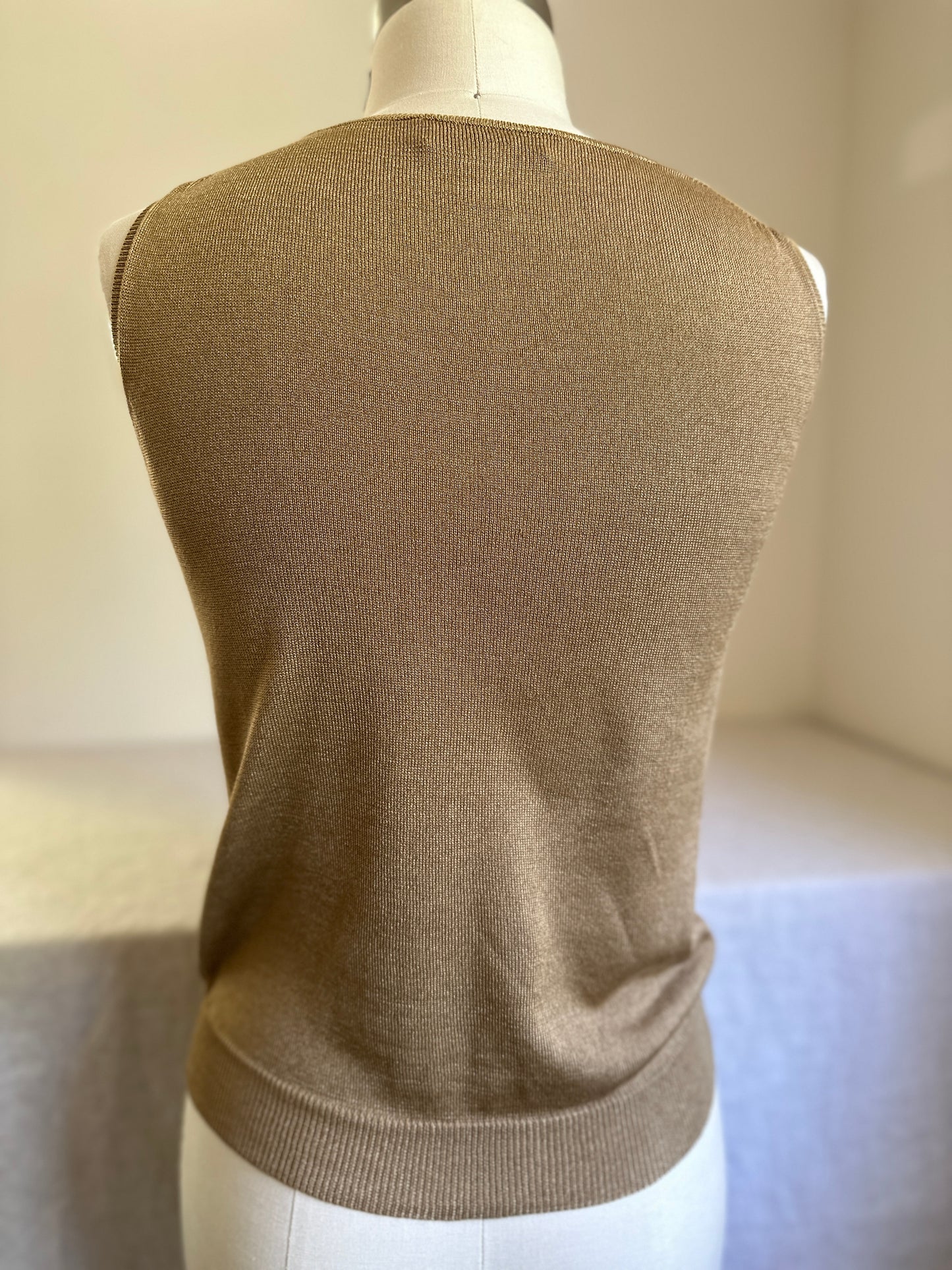 Brooks Brothers Gold Sleeveless V Neck