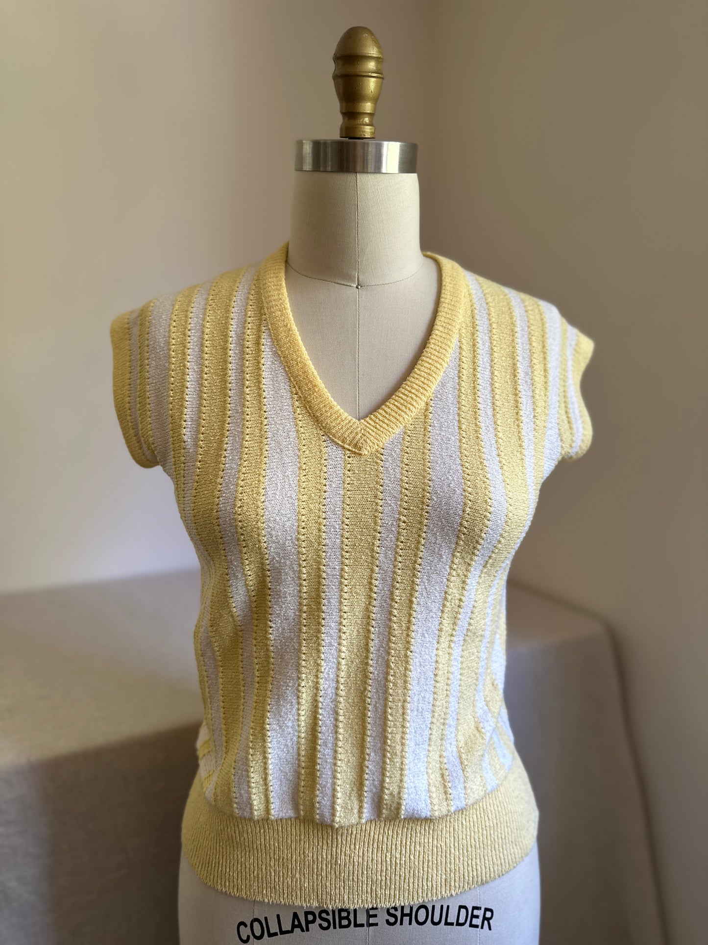 Yellow Creme Striped Sweater