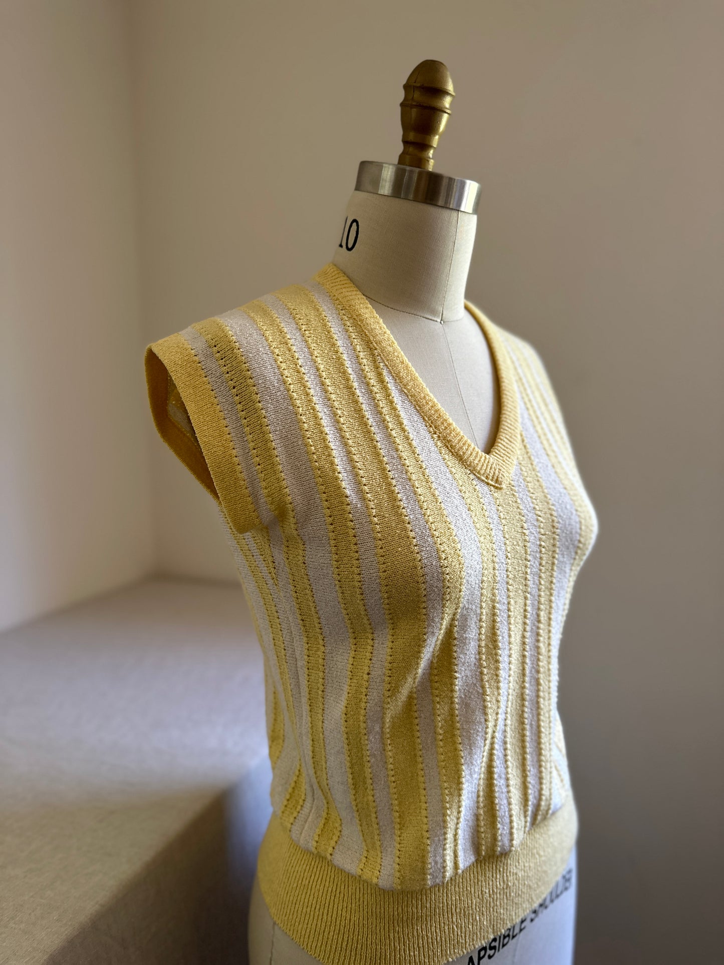 Yellow Creme Striped Sweater