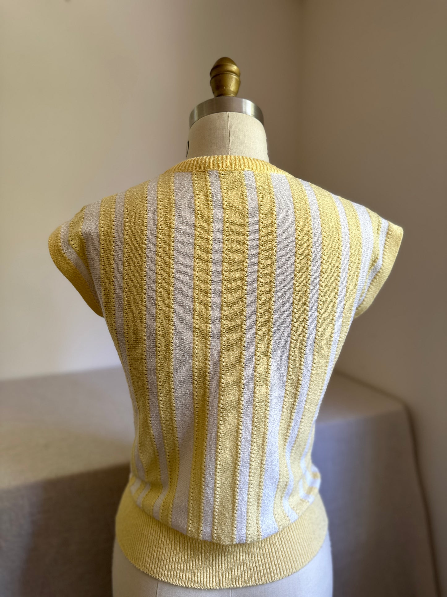 Yellow Creme Striped Sweater