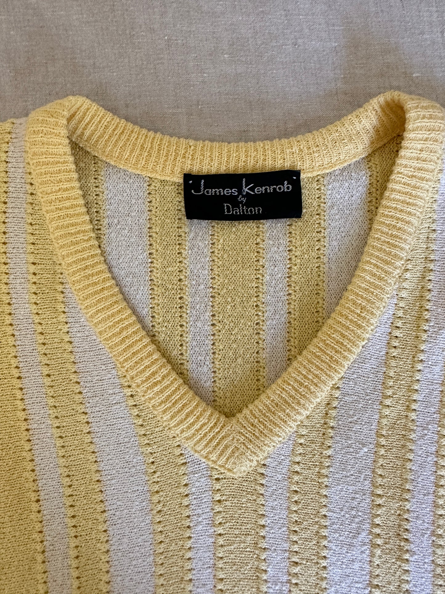 Yellow Creme Striped Sweater