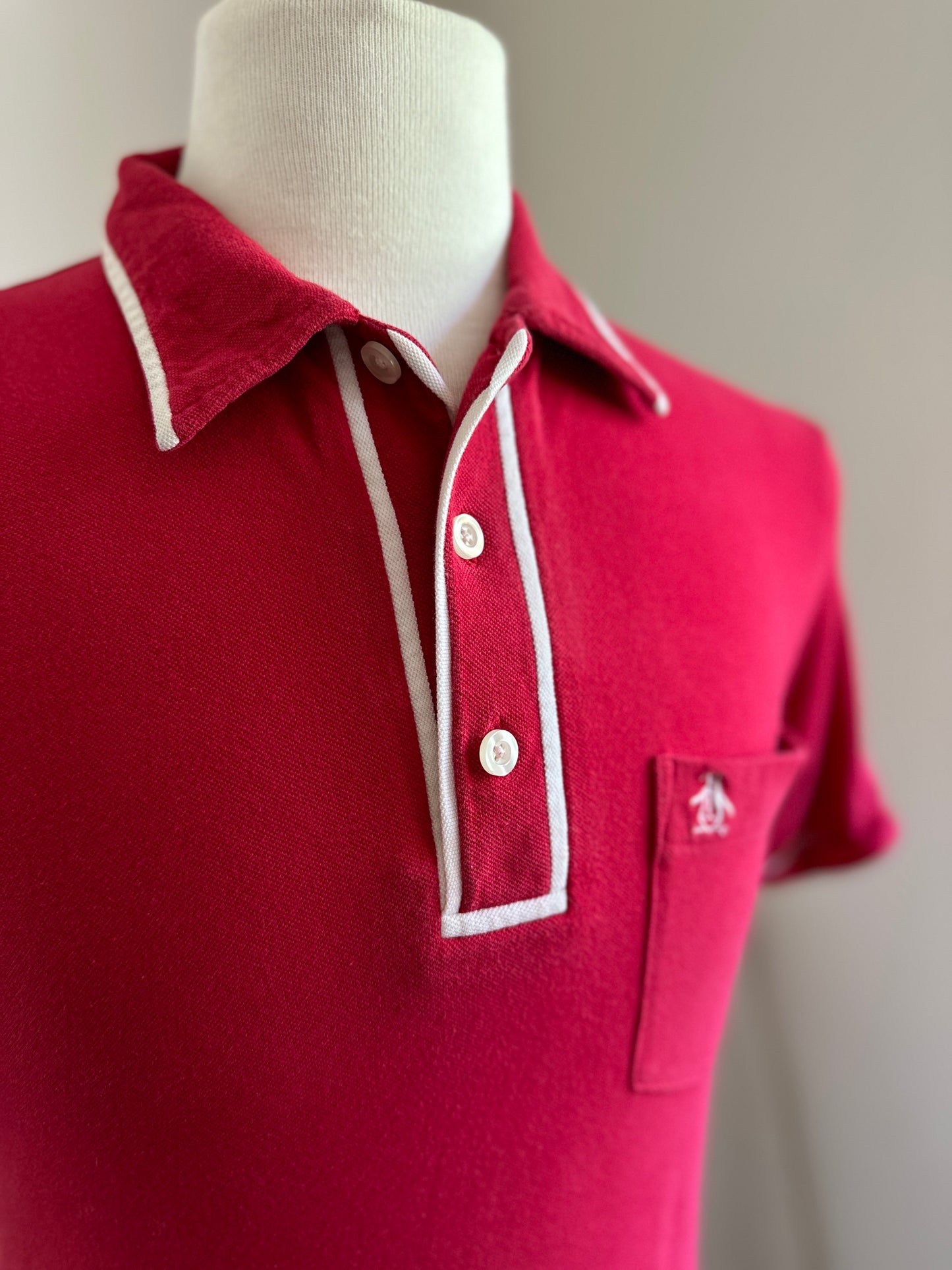 Penguin Red Polo With White Trim