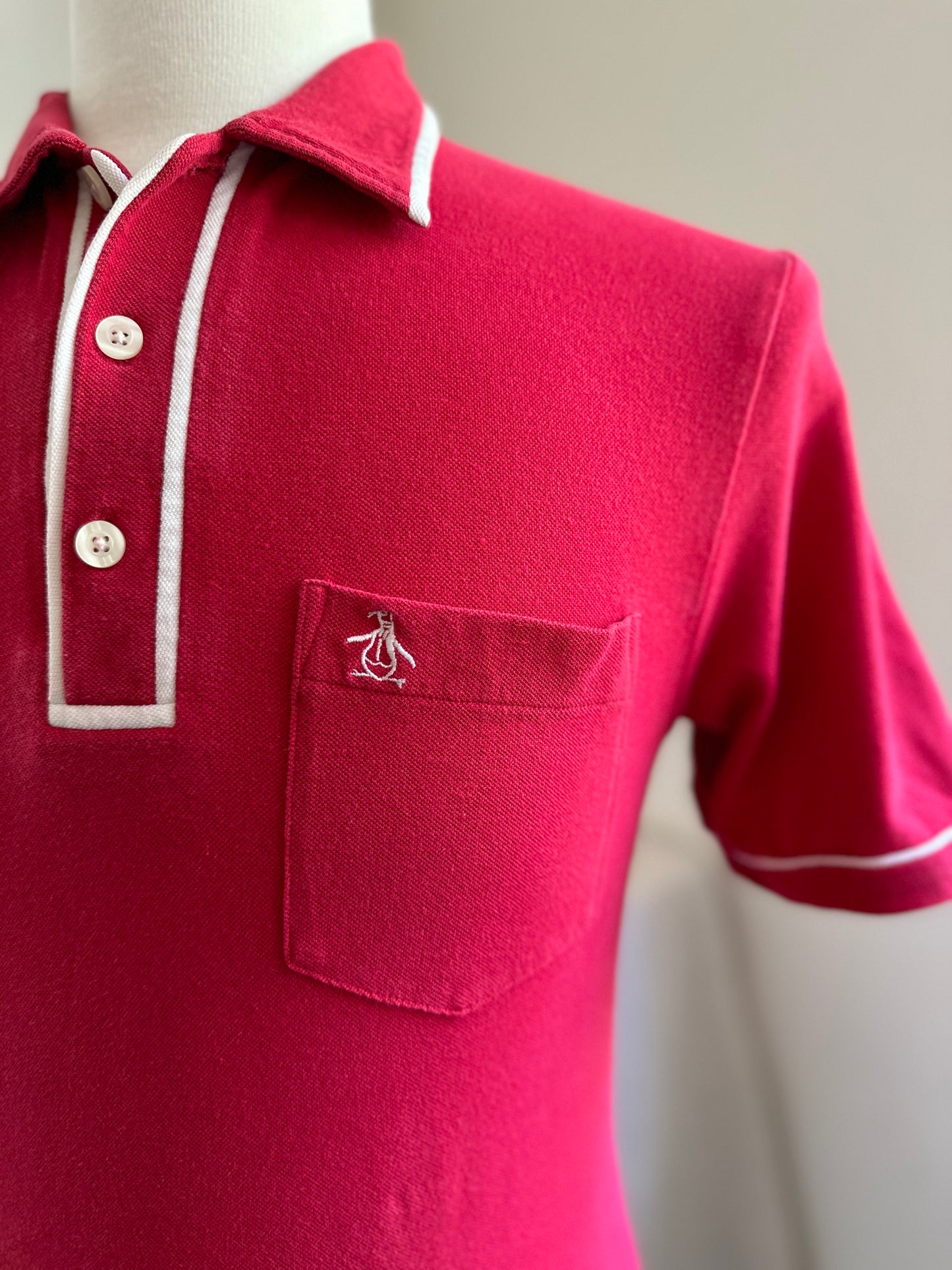 Penguin Red Polo With White Trim