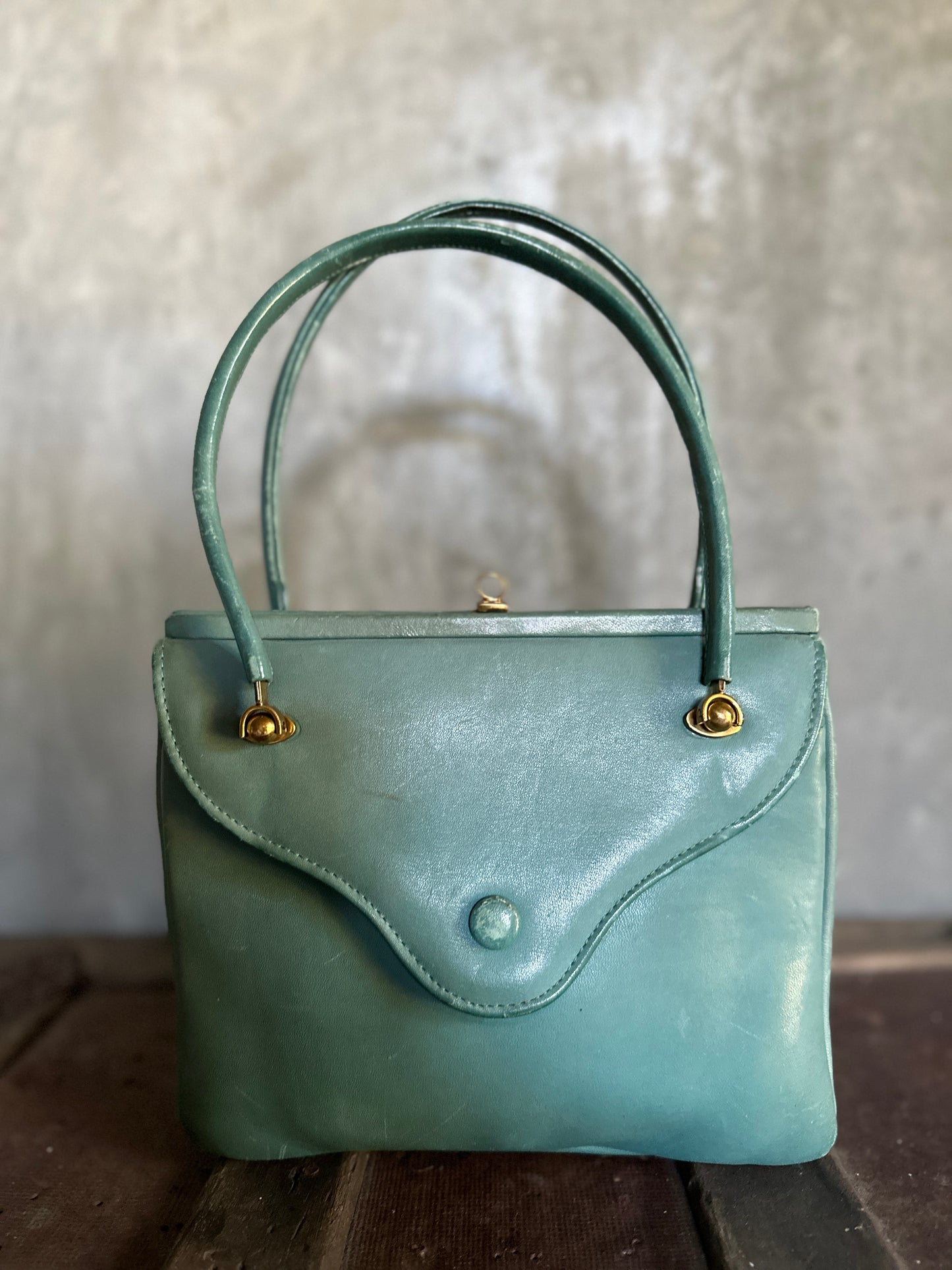 Green Leather Small Handbag