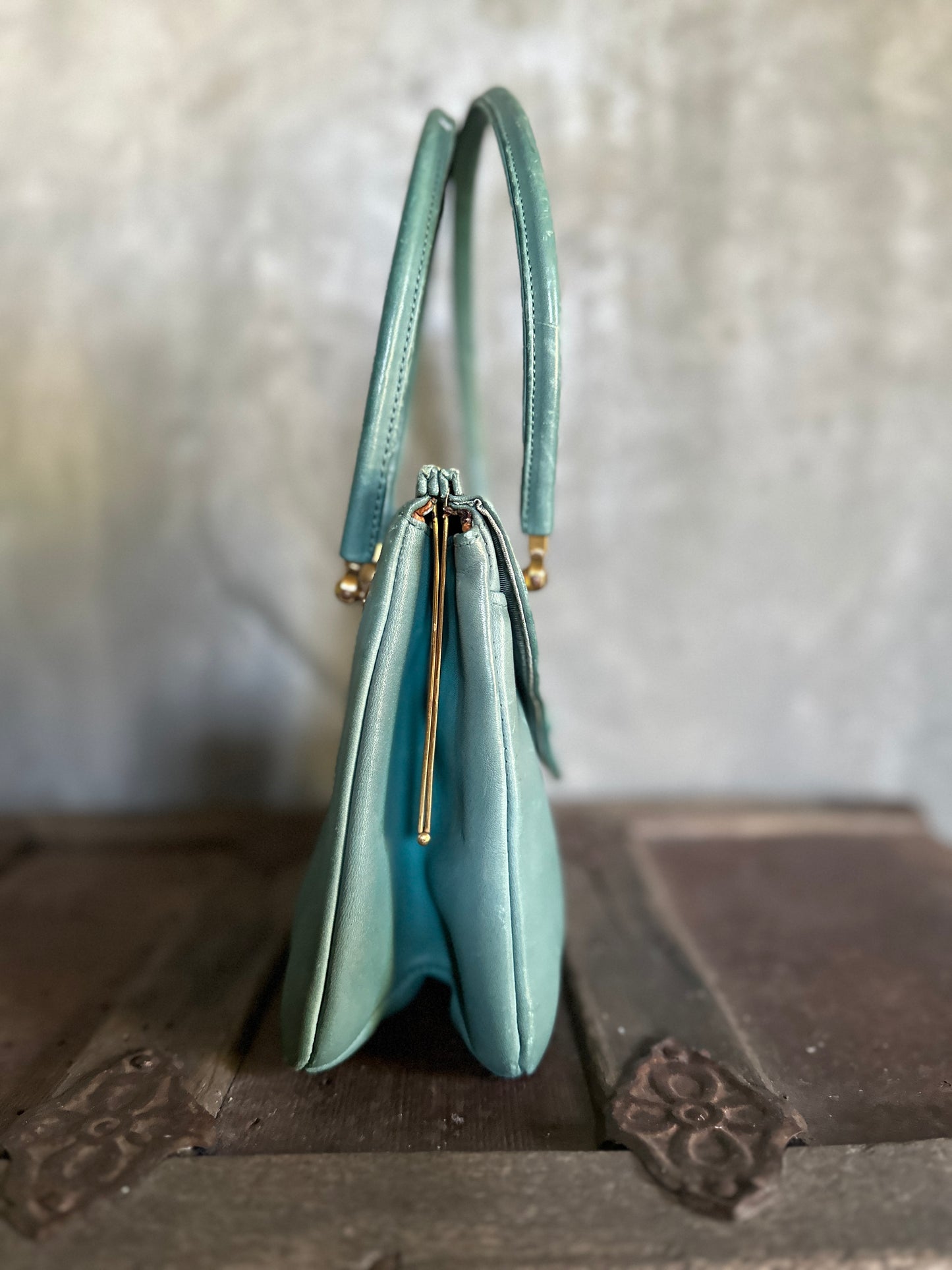 Green Leather Small Handbag