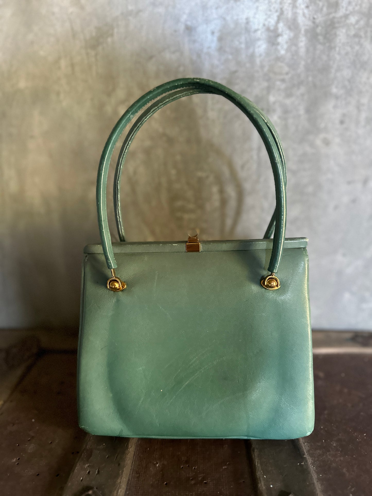 Green Leather Small Handbag