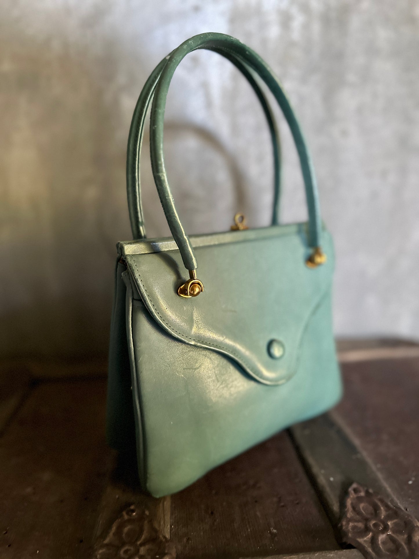 Green Leather Small Handbag