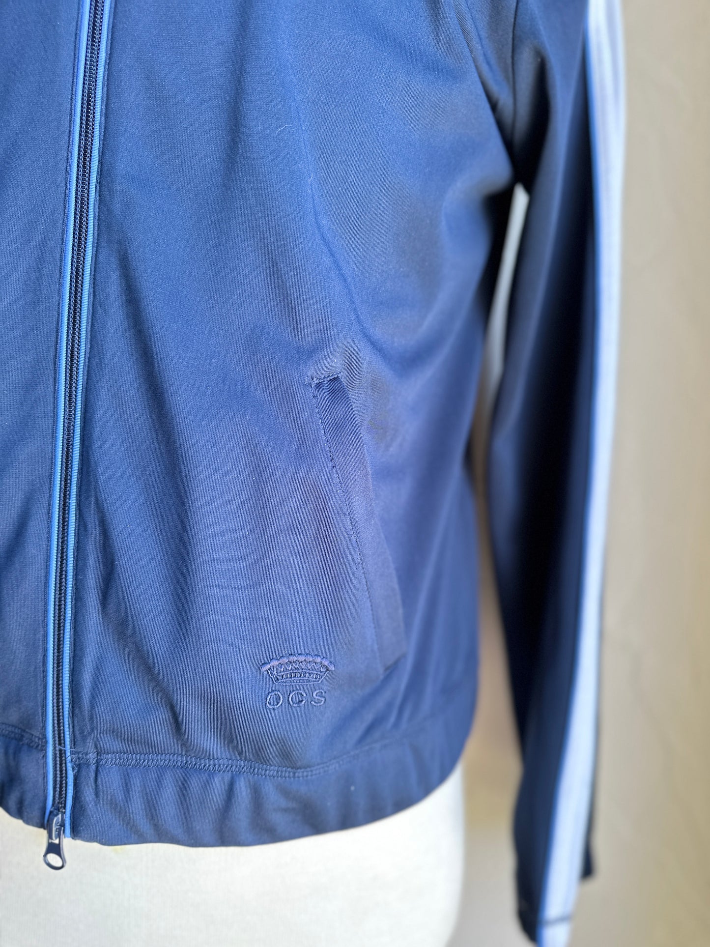 Oleg Cassini Classic Navy Zip Up Track Jacket