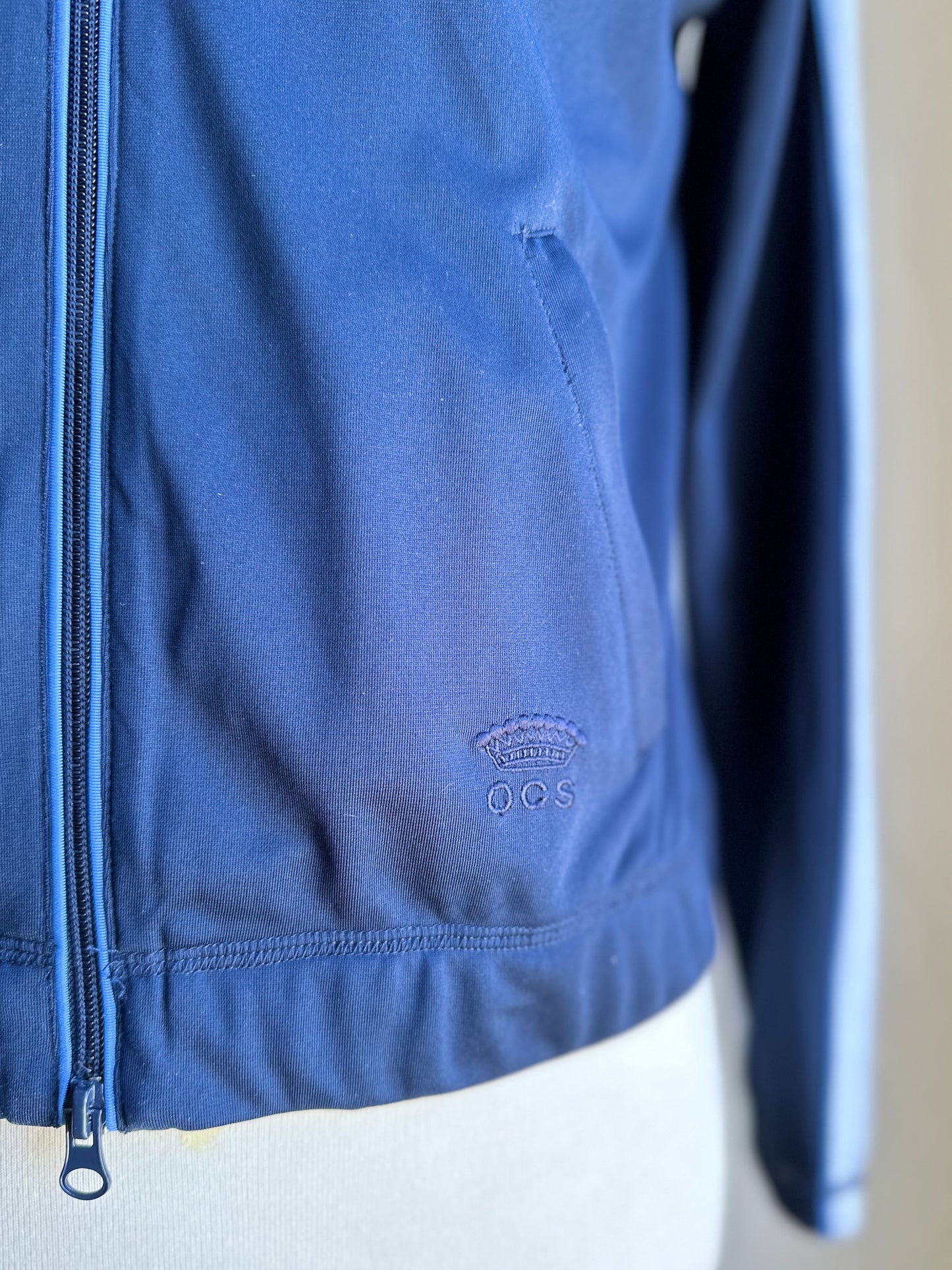 Oleg Cassini Classic Navy Zip Up Track Jacket