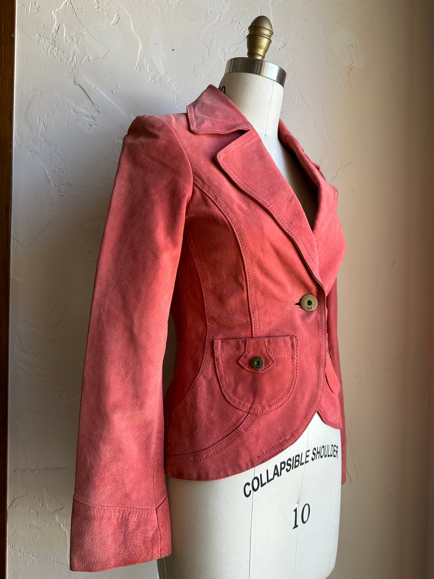 Peachy Leather Blazer