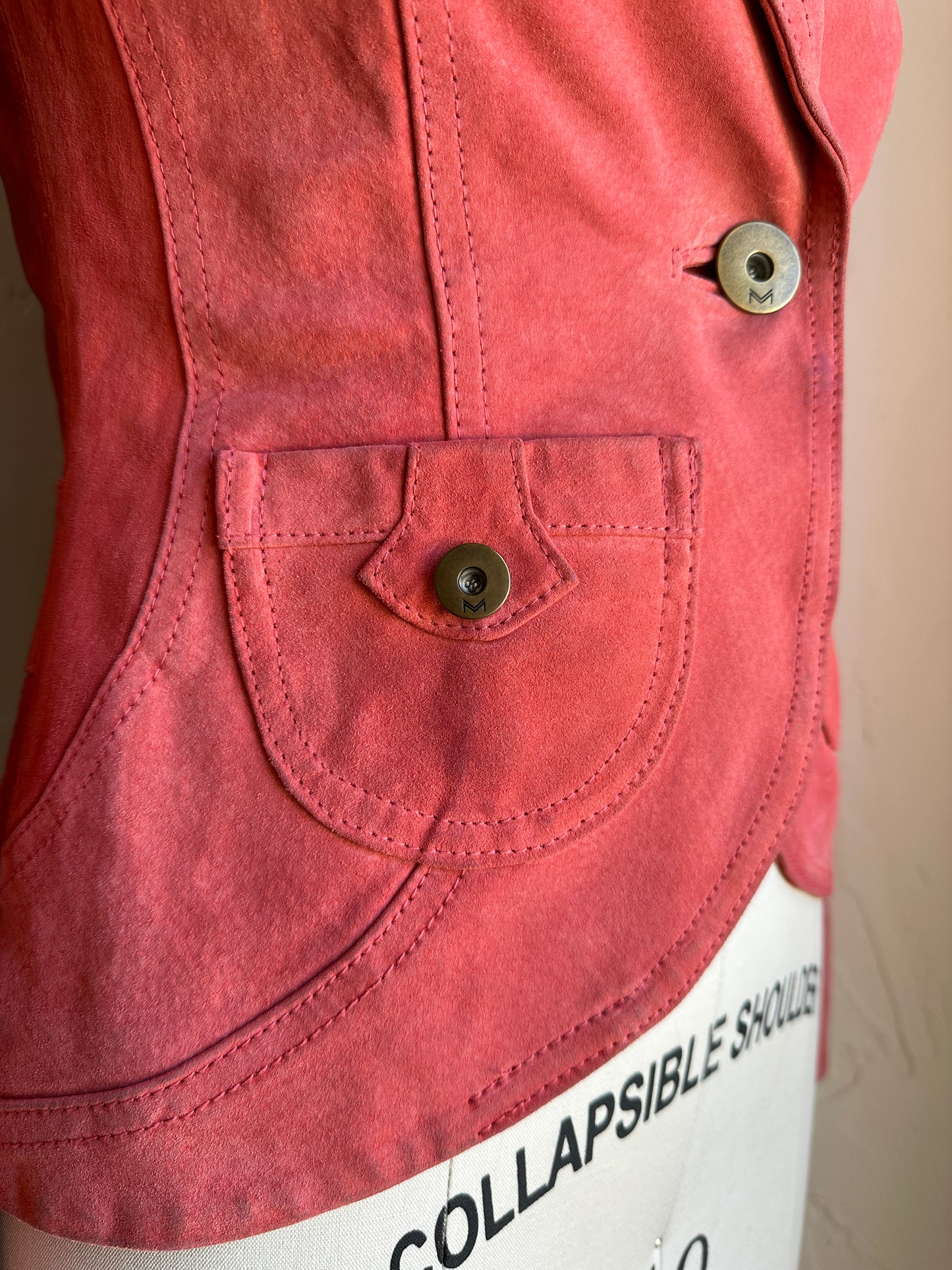 Peachy Leather Blazer
