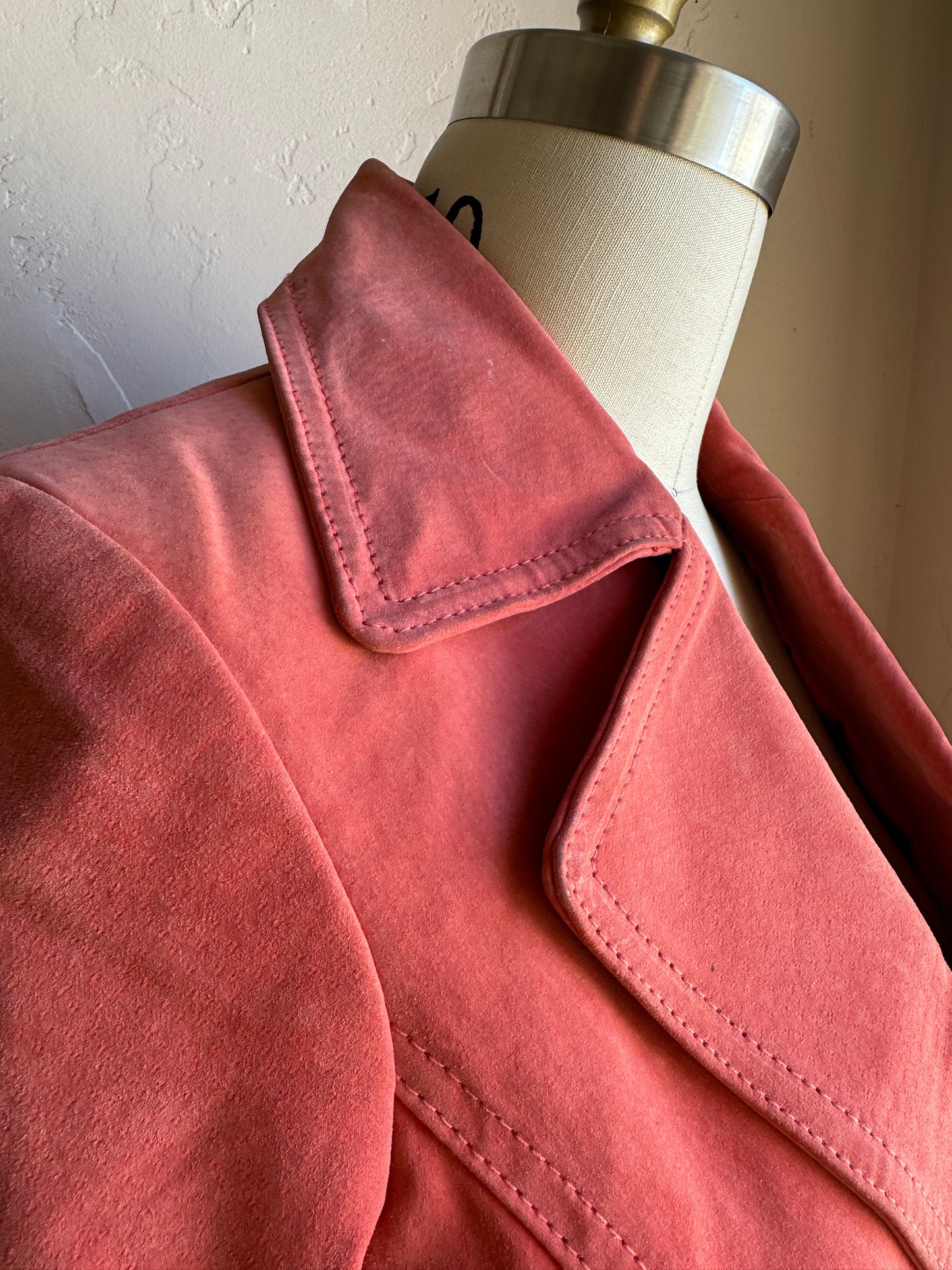 Peachy Leather Blazer
