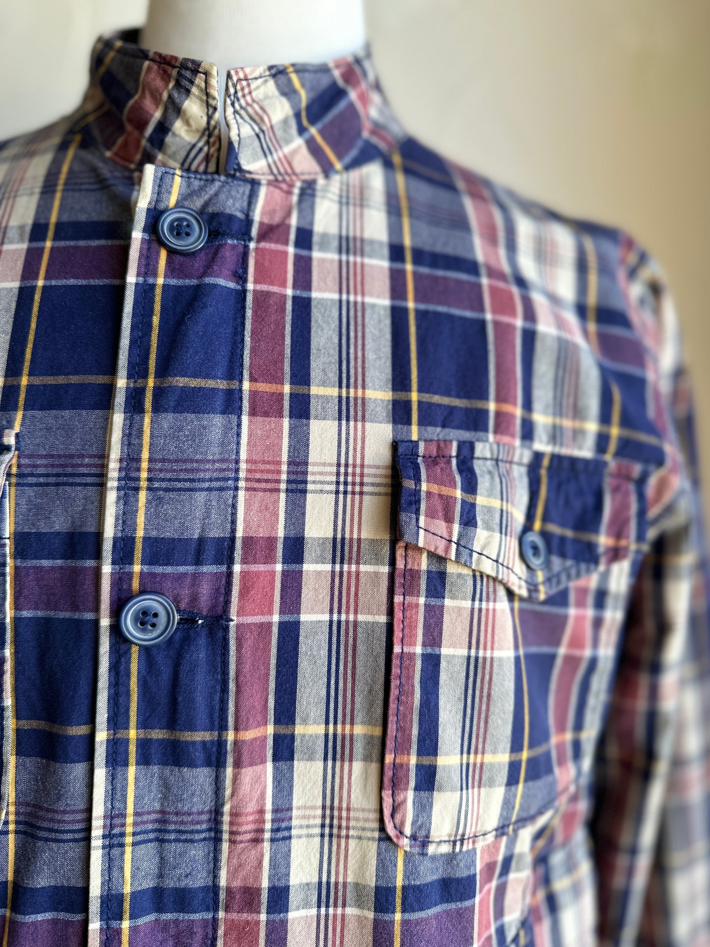 Zip Up and Button Plaid Bomber