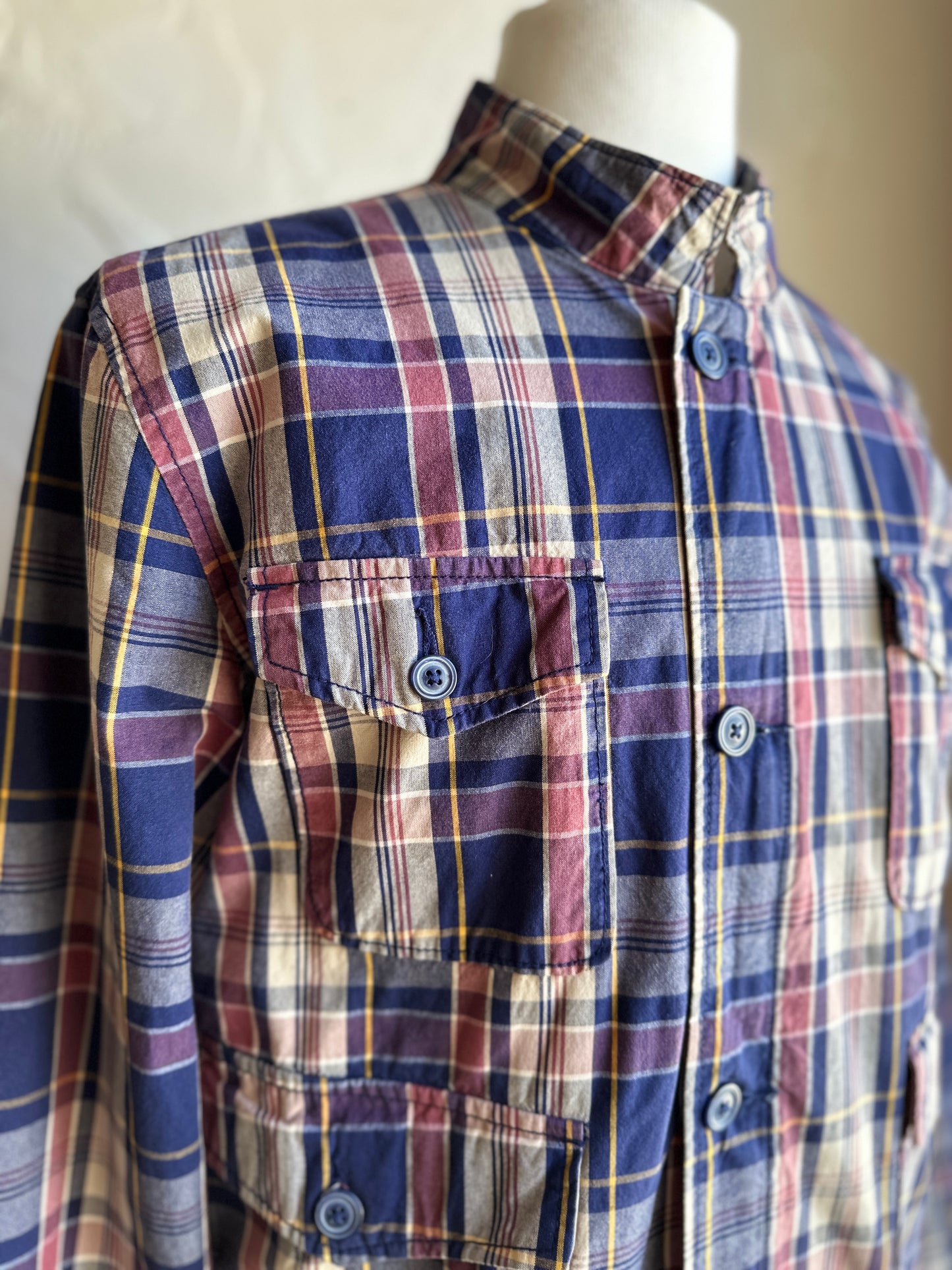 Zip Up and Button Plaid Bomber