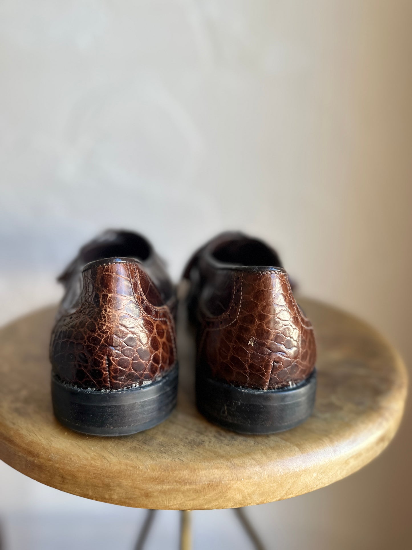 San Remo Dark Brown Crocodile Oxford with Tassels