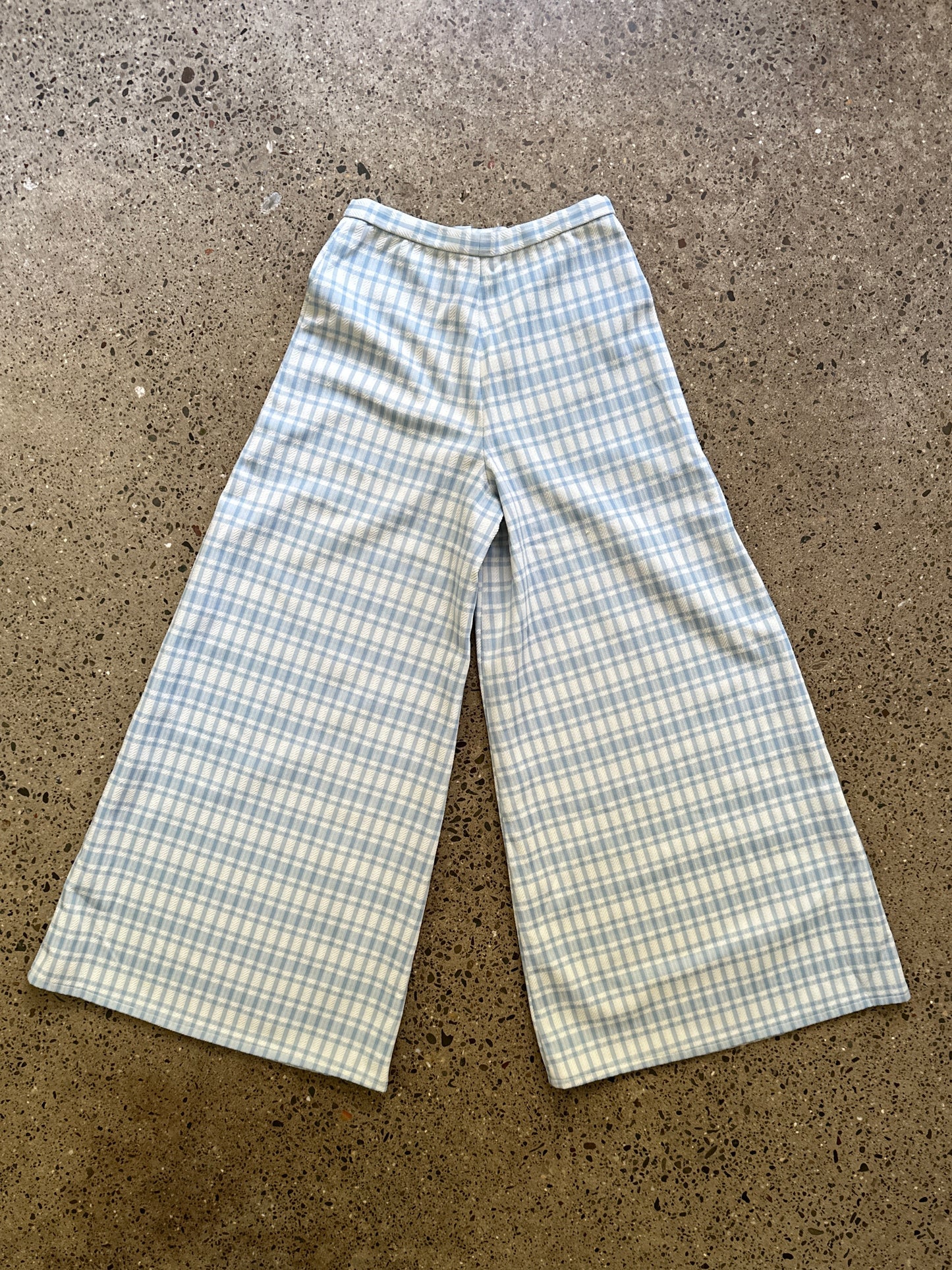 High Waisted Wide Leg Gingham Pants