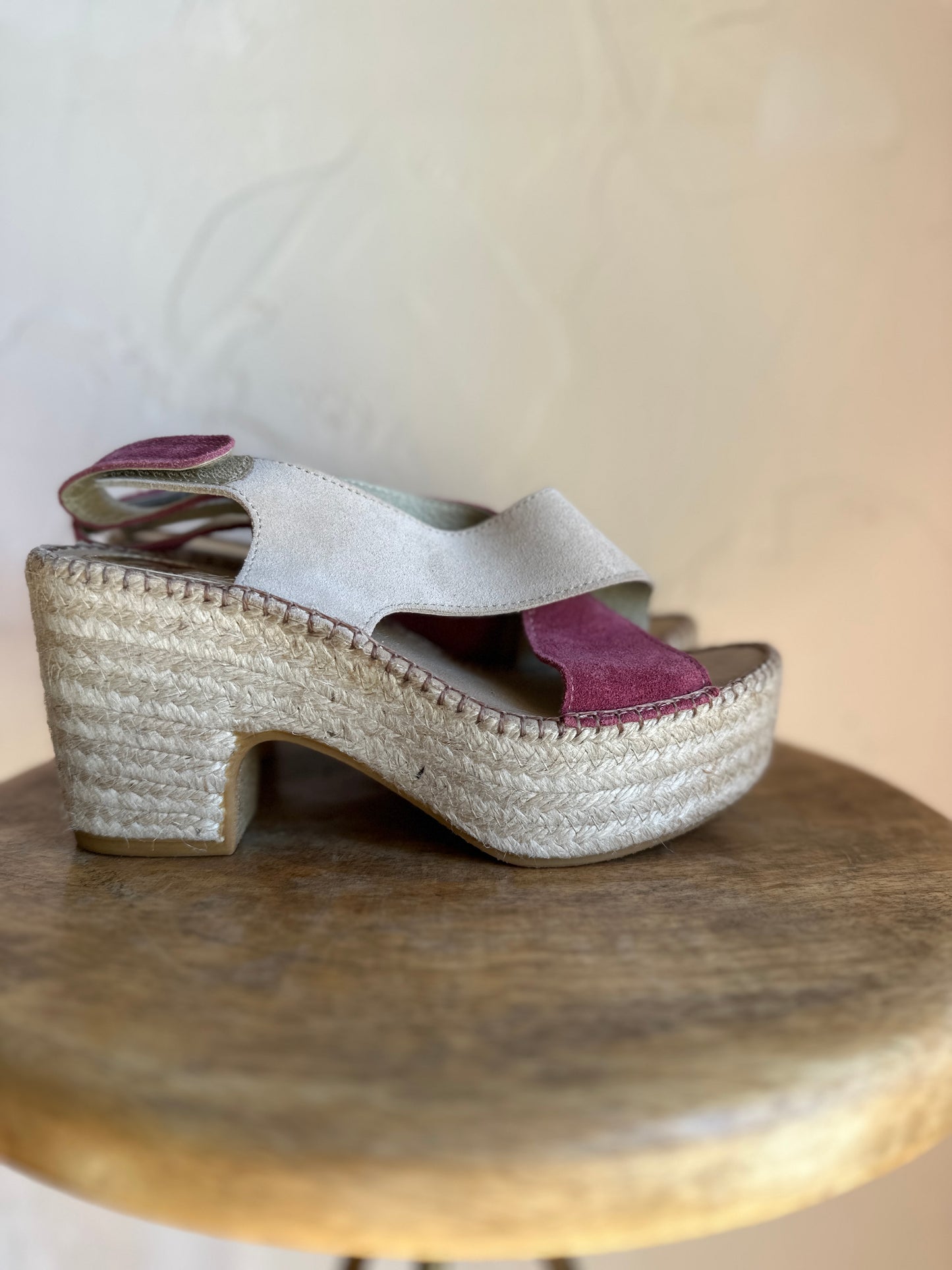 Suede Two-Tone Platform Wedge