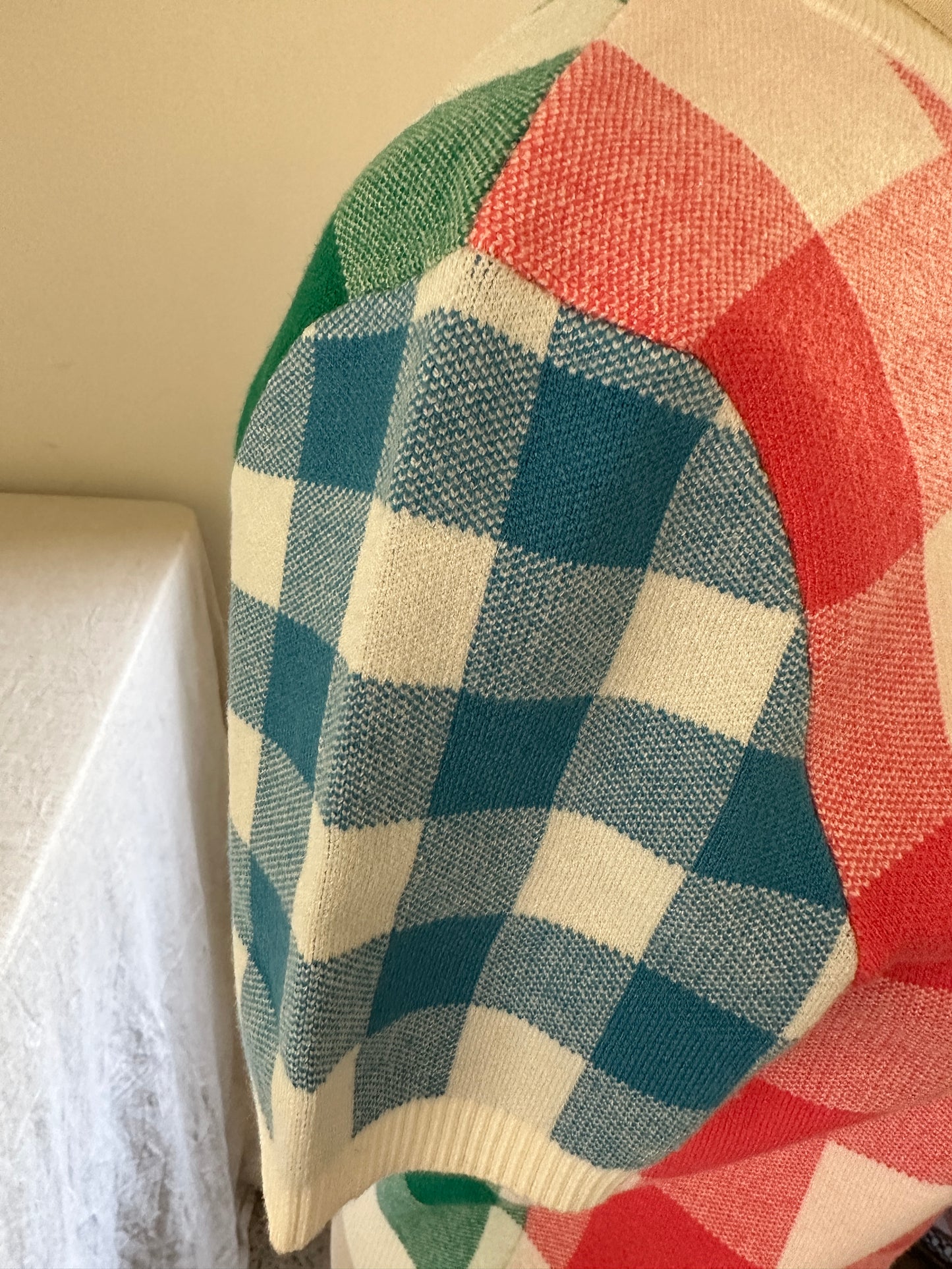 Checkered Knit Short Sleeve Delight