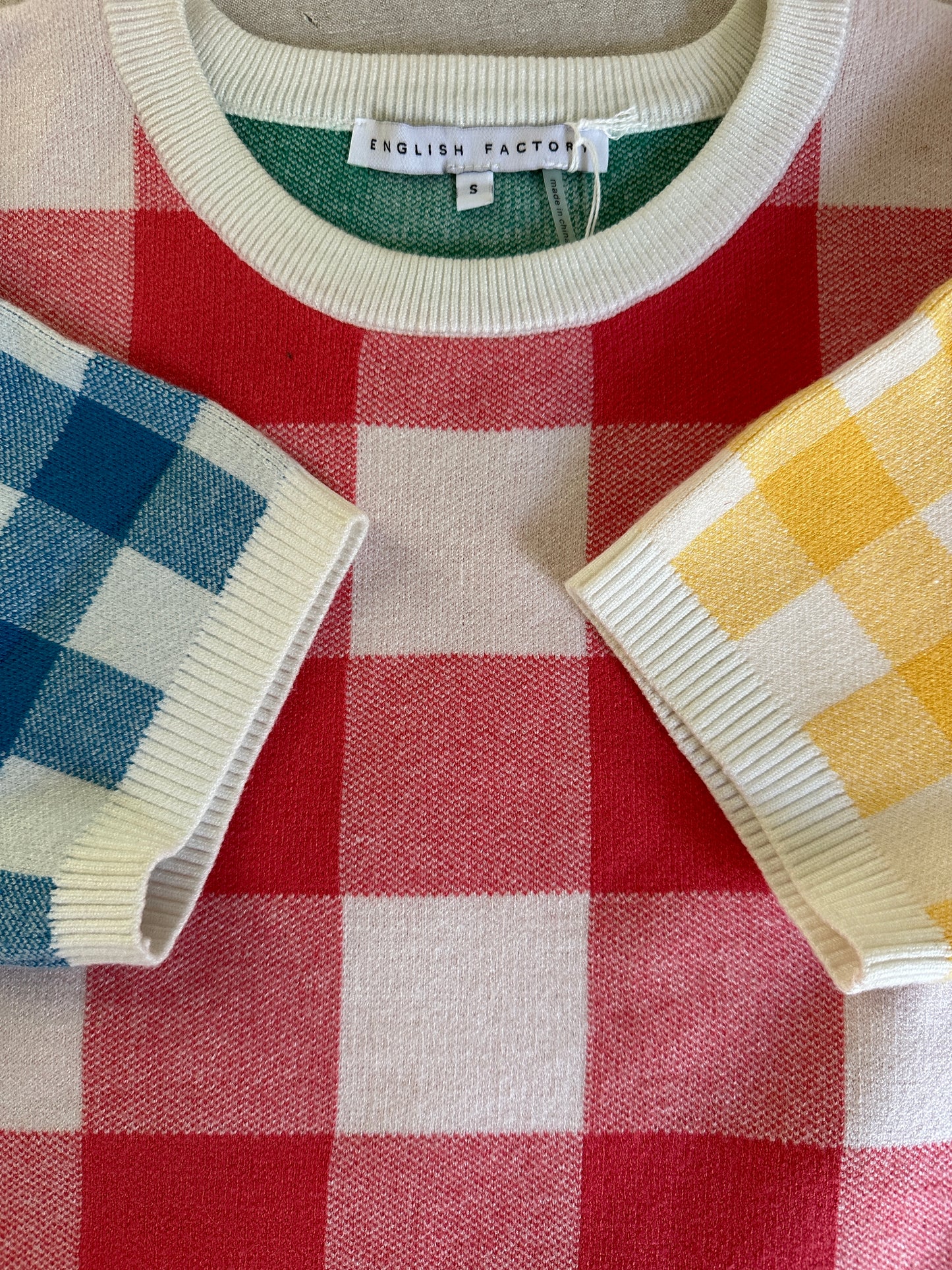 Checkered Knit Short Sleeve Delight