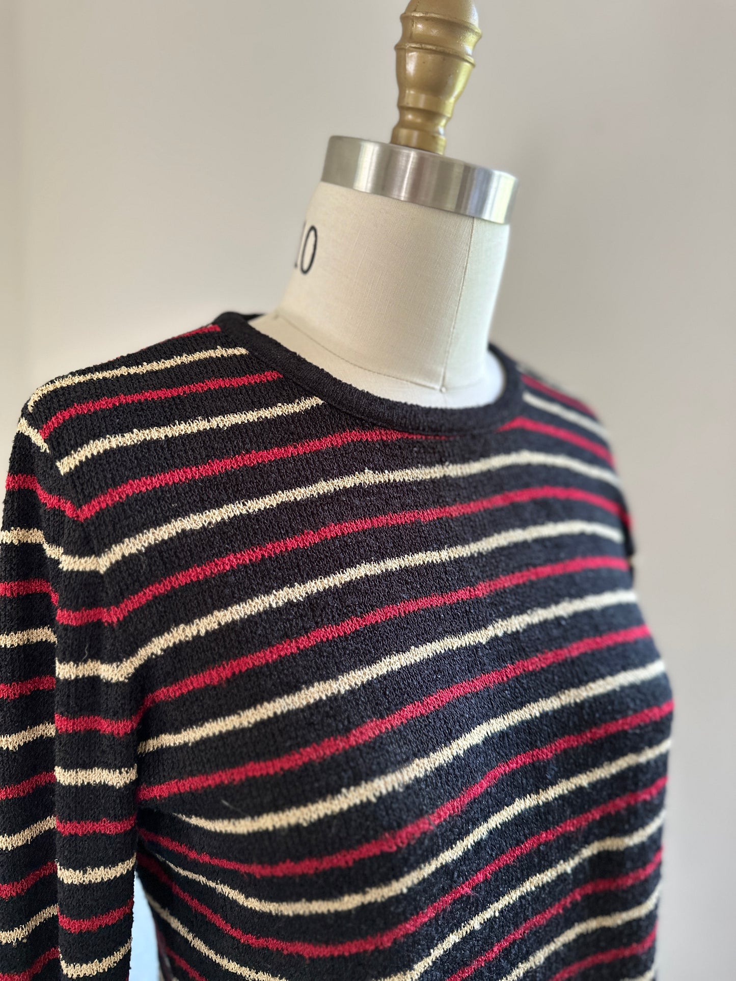 Black Electric Striped Crewneck