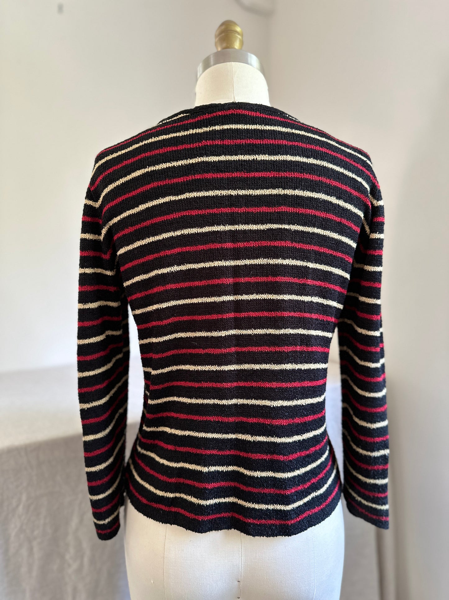 Black Electric Striped Crewneck