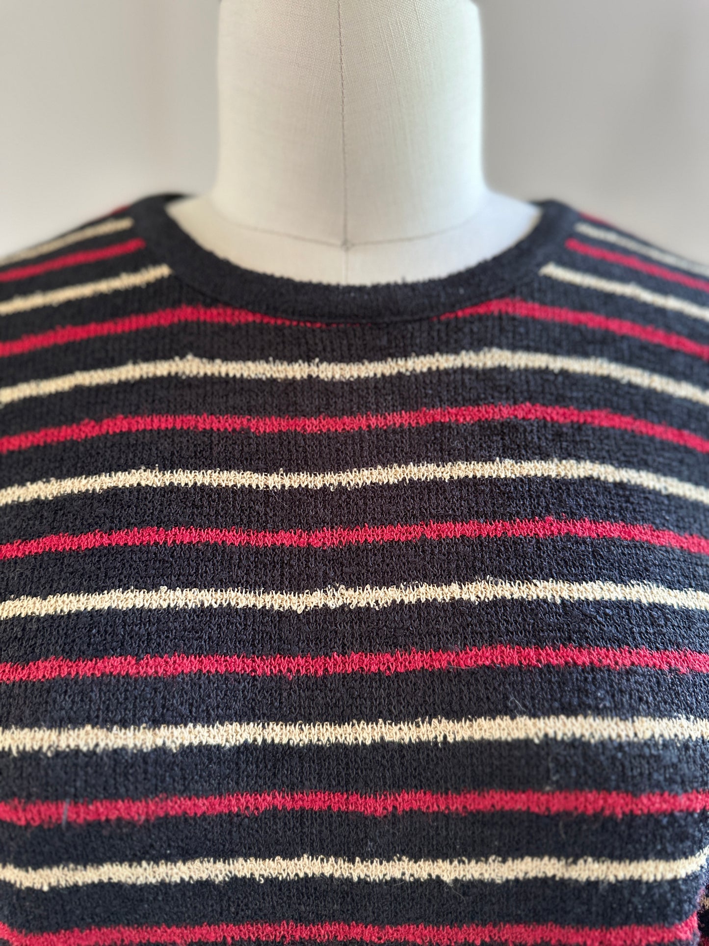 Black Electric Striped Crewneck