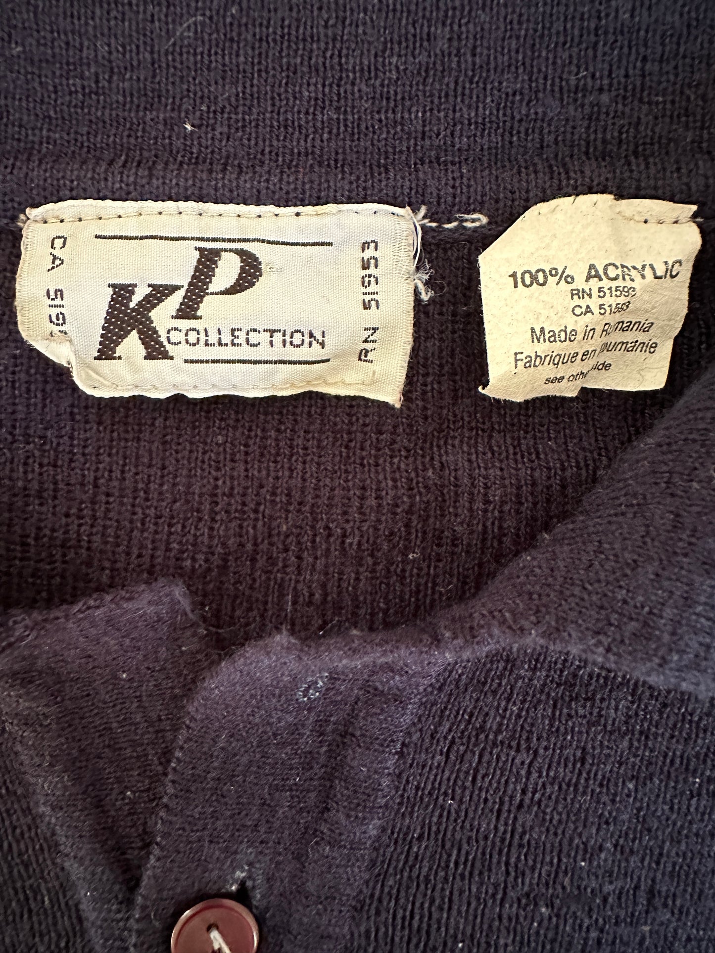 Collared Navy and Mosaic Stripe Sweater