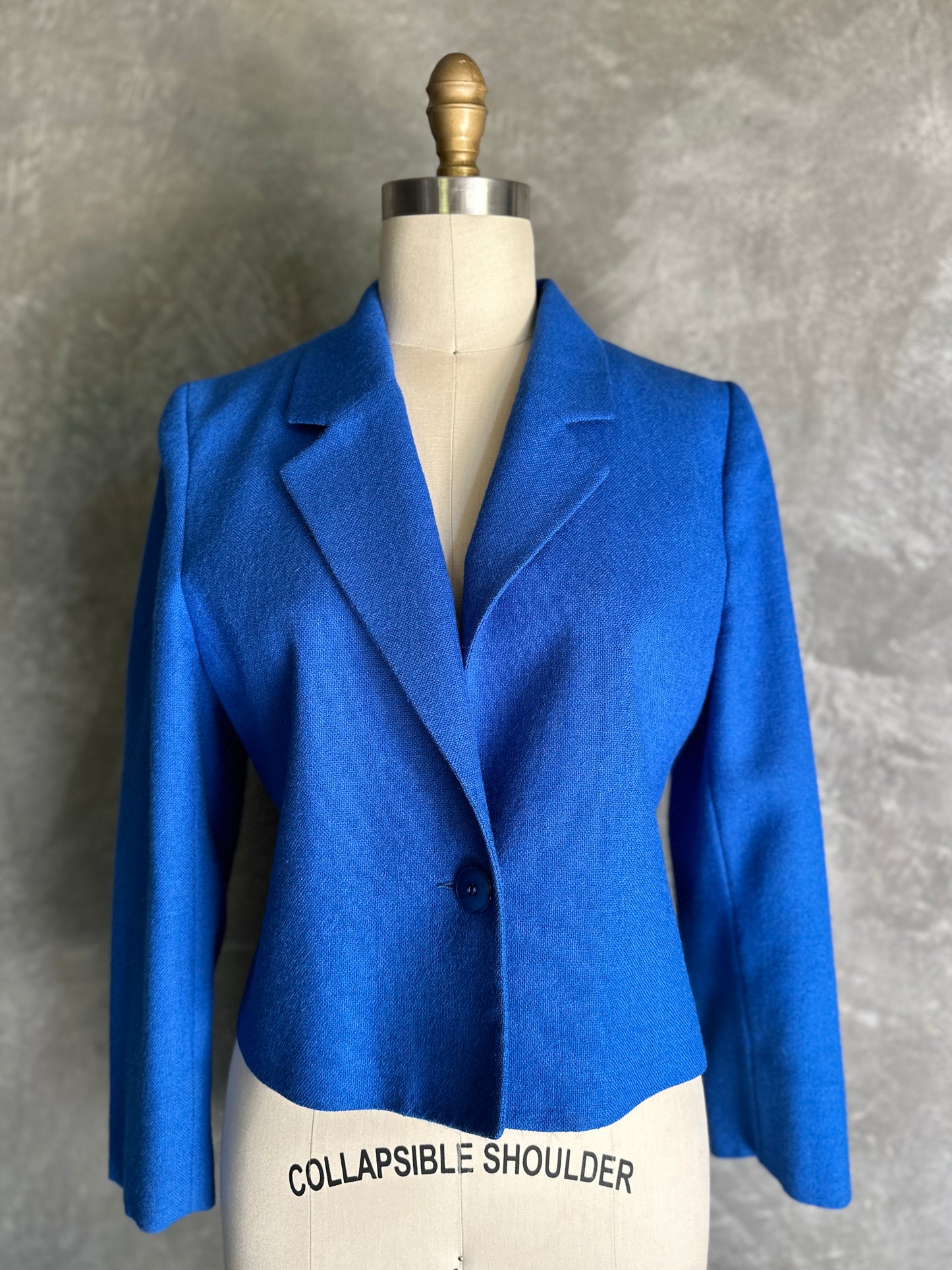 Boxy One Button Royal Blue Blazer