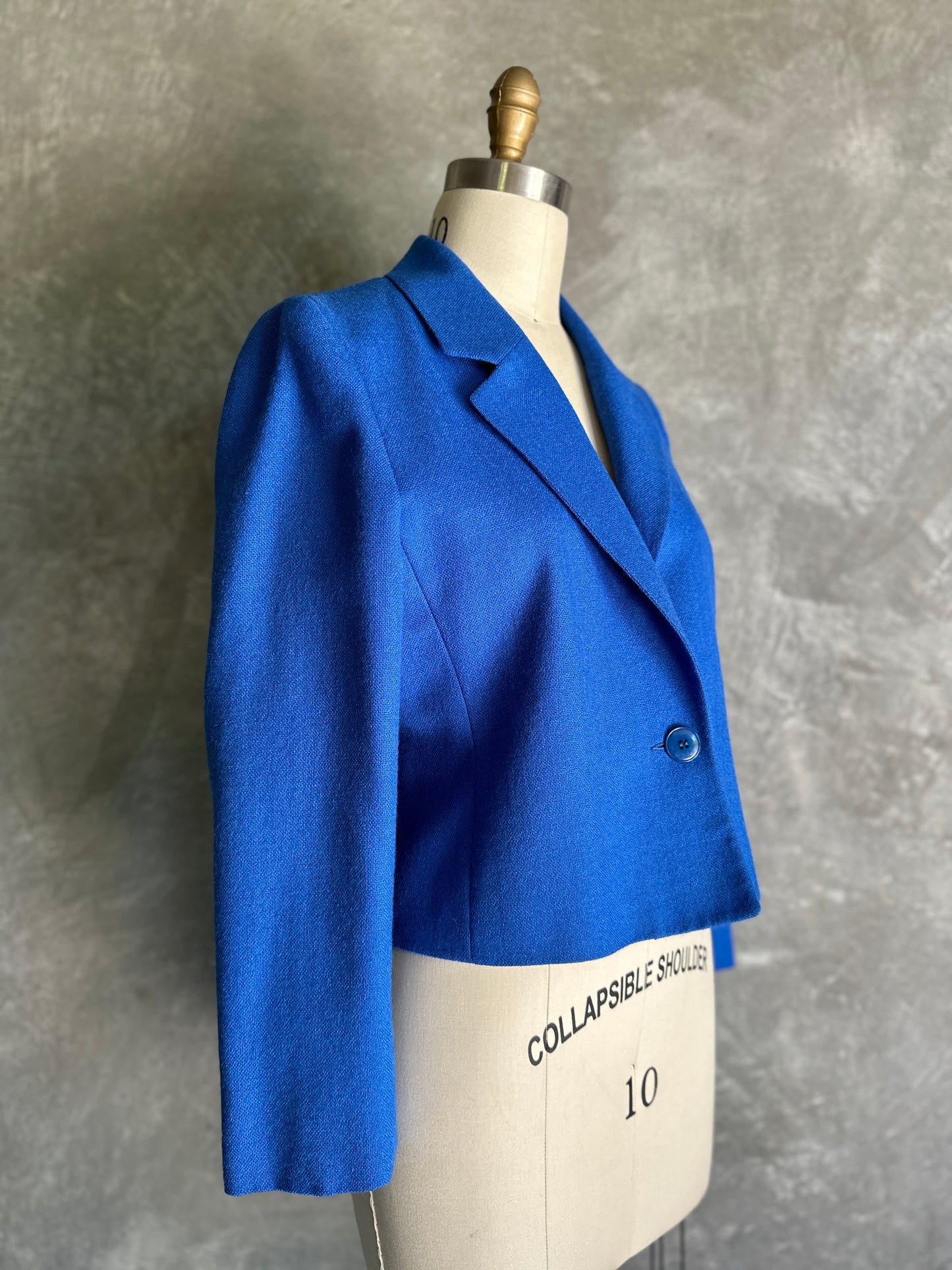 Boxy One Button Royal Blue Blazer