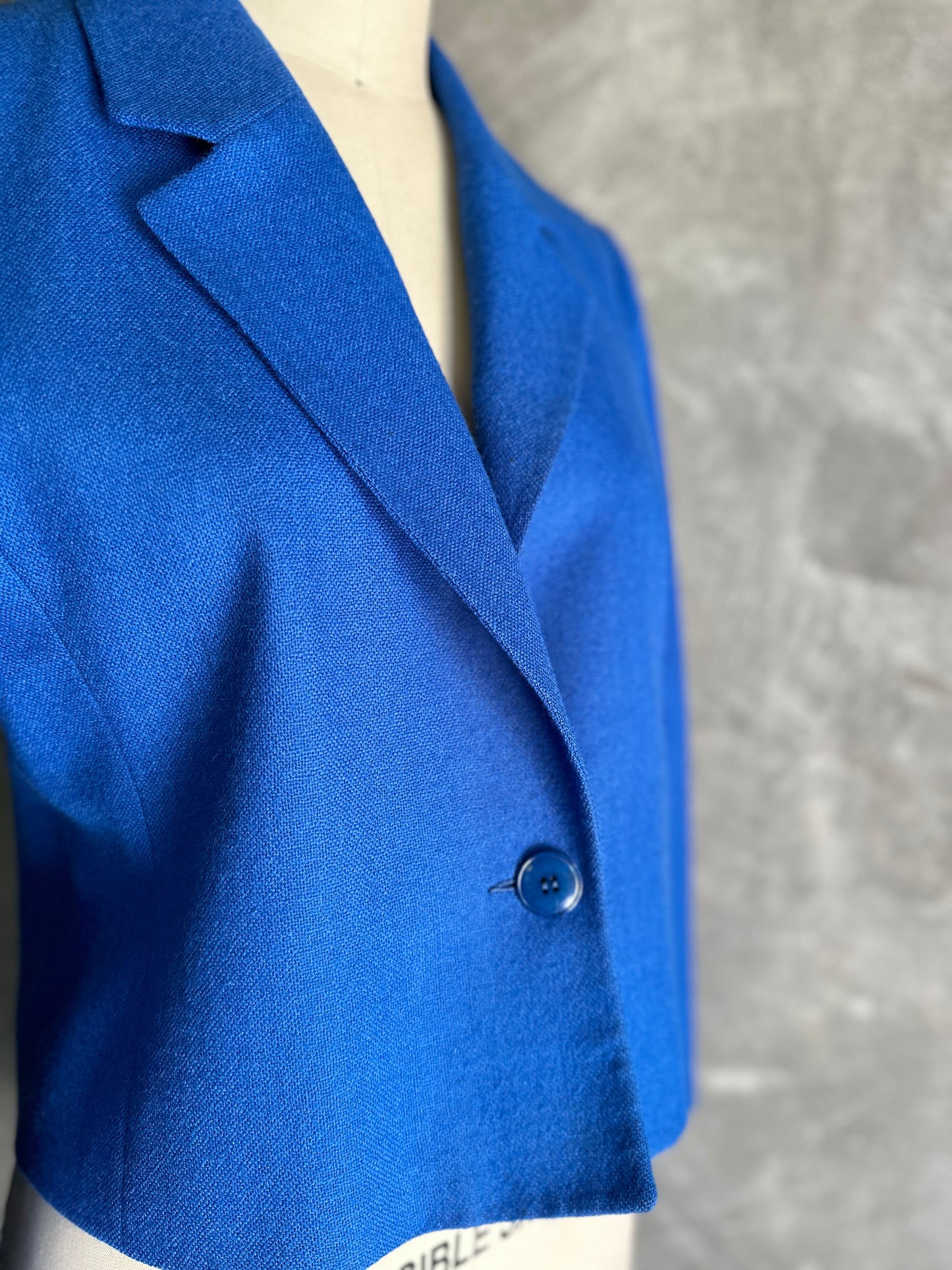 Boxy One Button Royal Blue Blazer