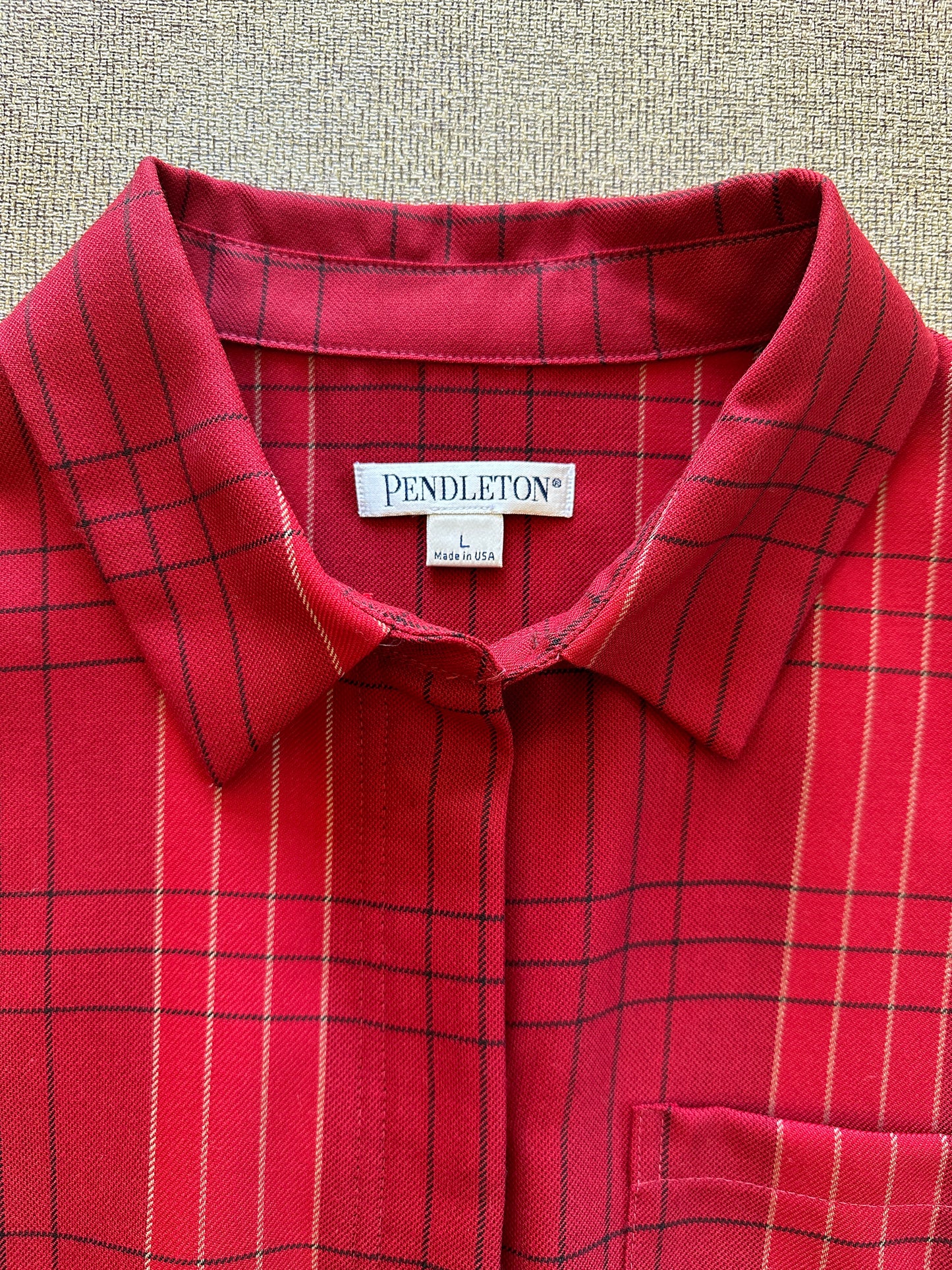 Lightweight Pendleton Red Plaid Button Up