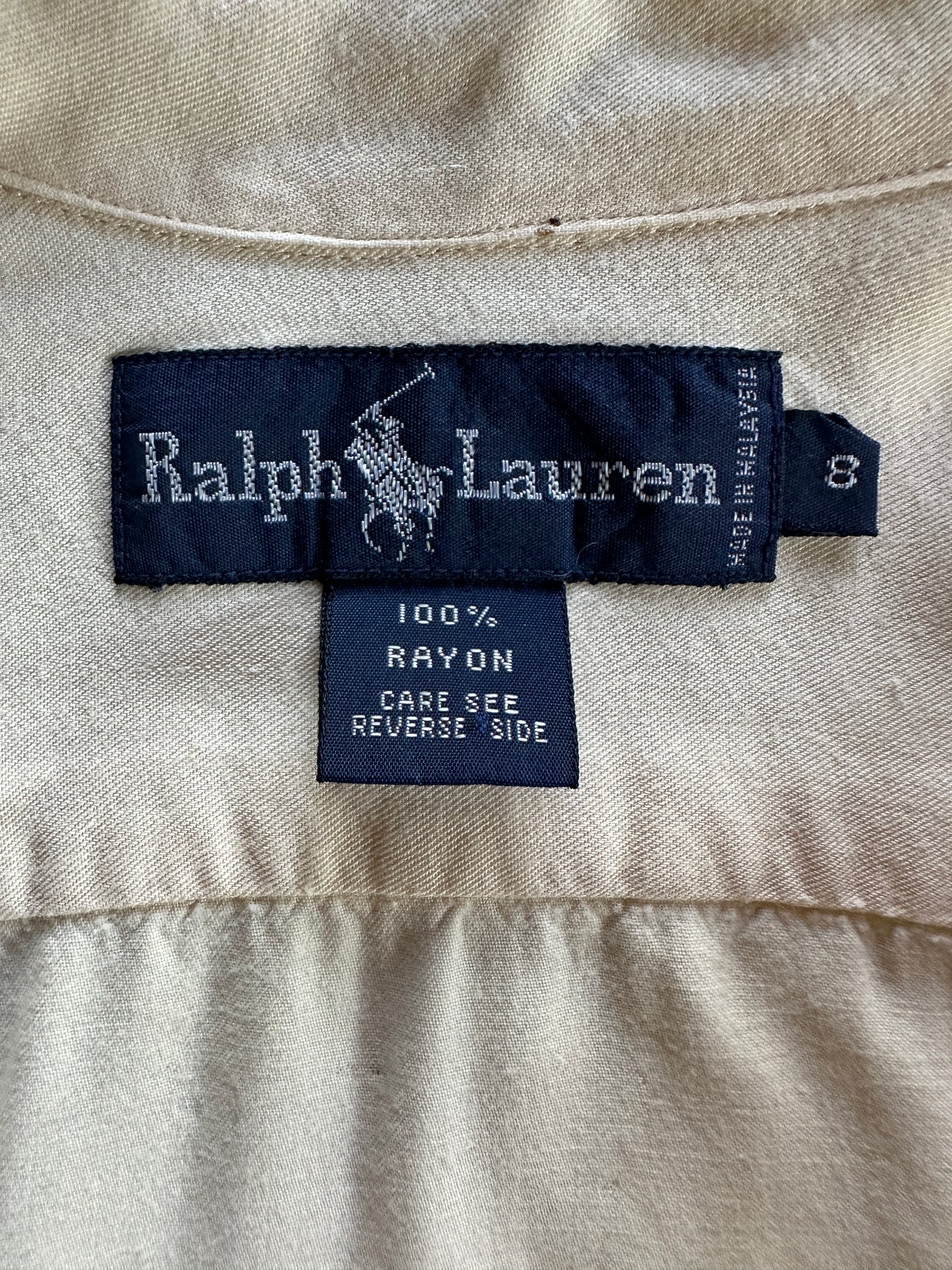 Ralph Lauren Cream Blouse with Horse Embroidery
