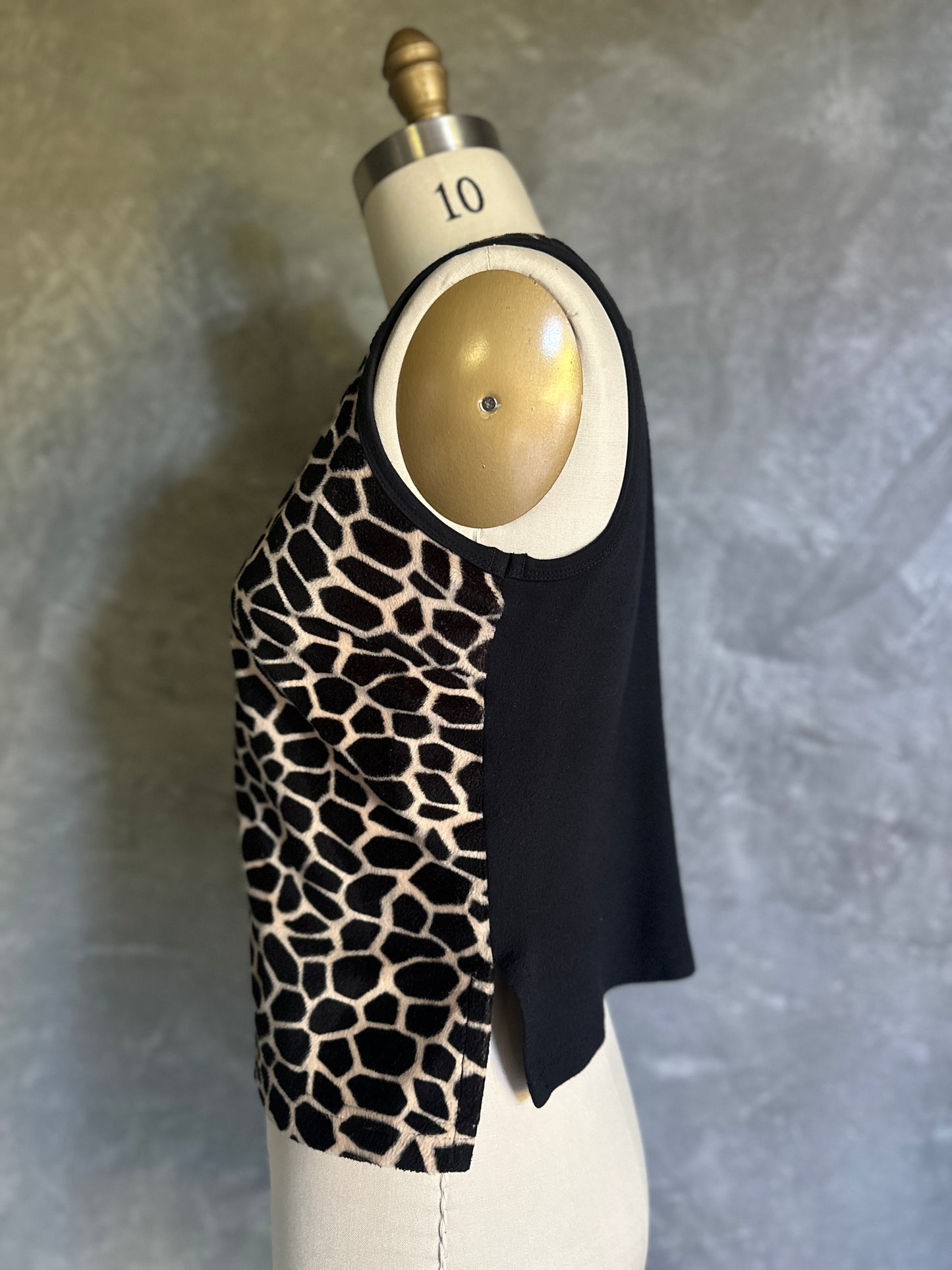 Giraffe Print Fleece Vest