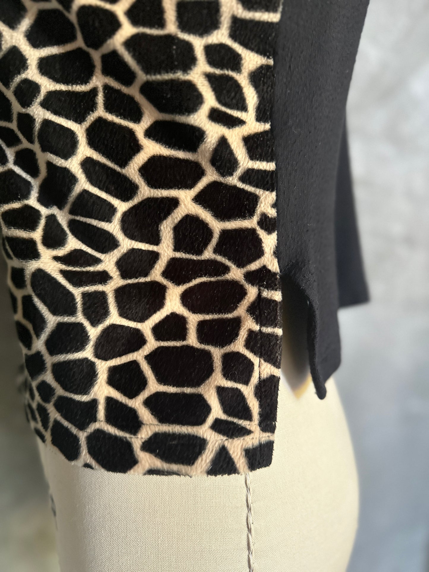Giraffe Print Fleece Vest