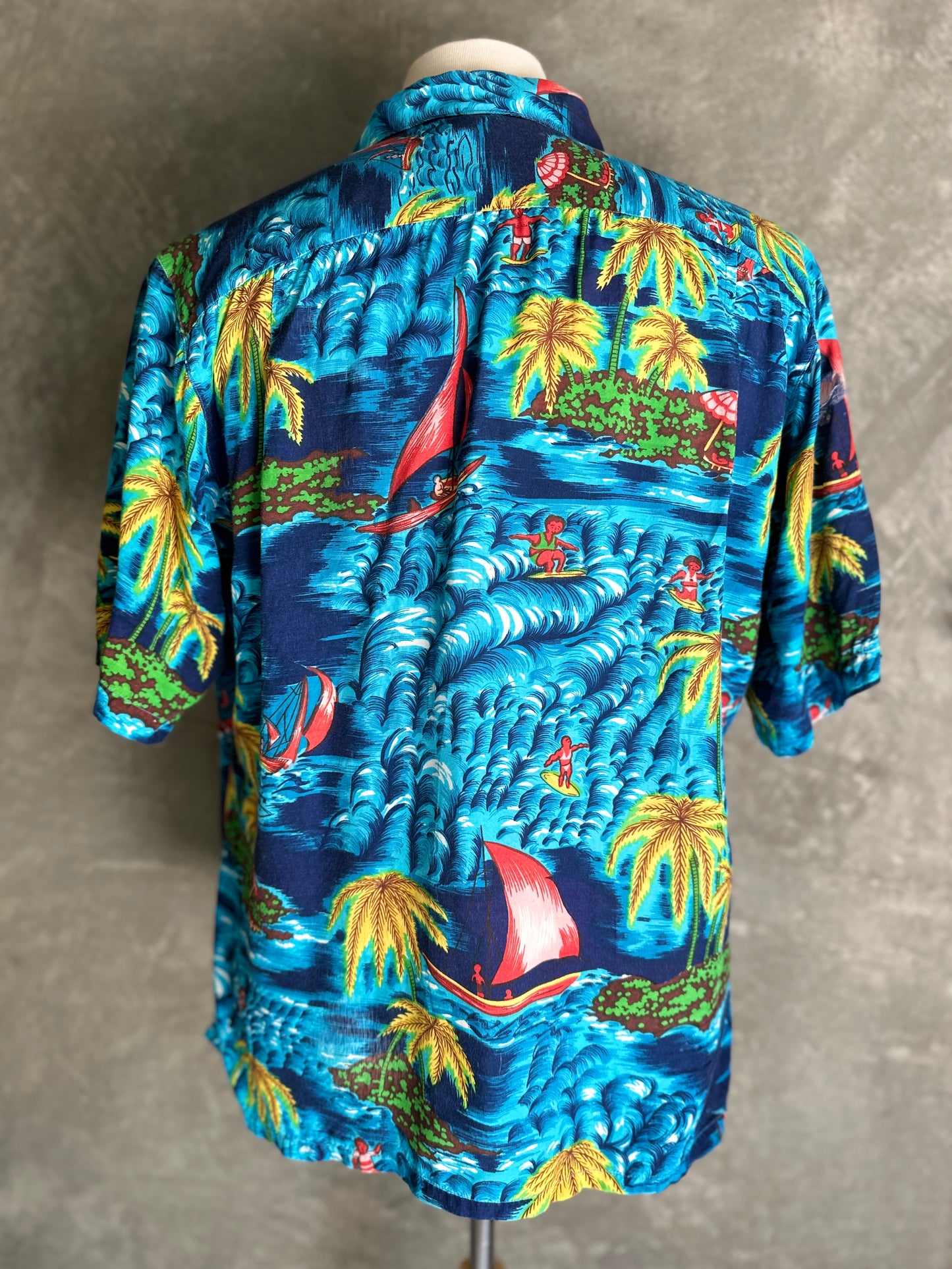 Bright Blue Short Sleeve Hawaiian Shirt