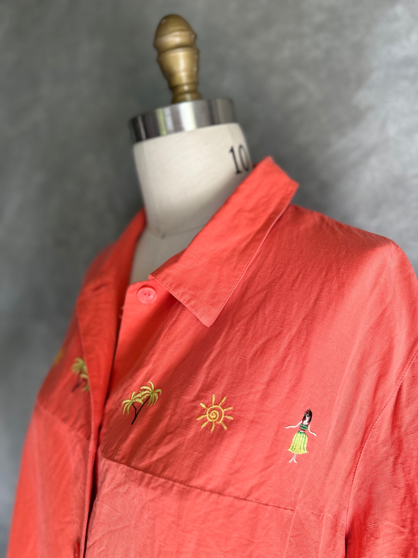Hula Girl Short Sleeve Dress Shirt