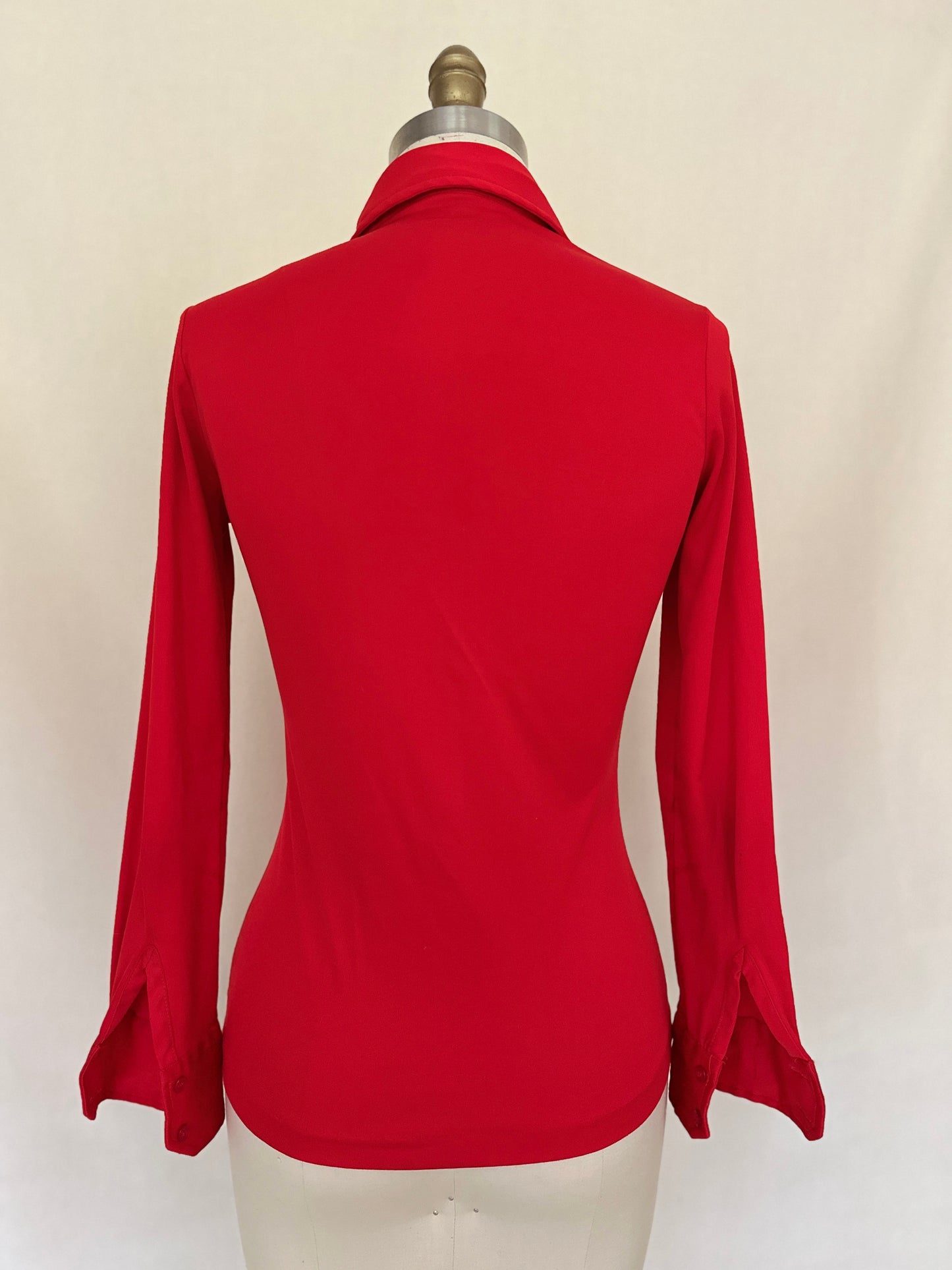 Cherry Red Fitted Blouse