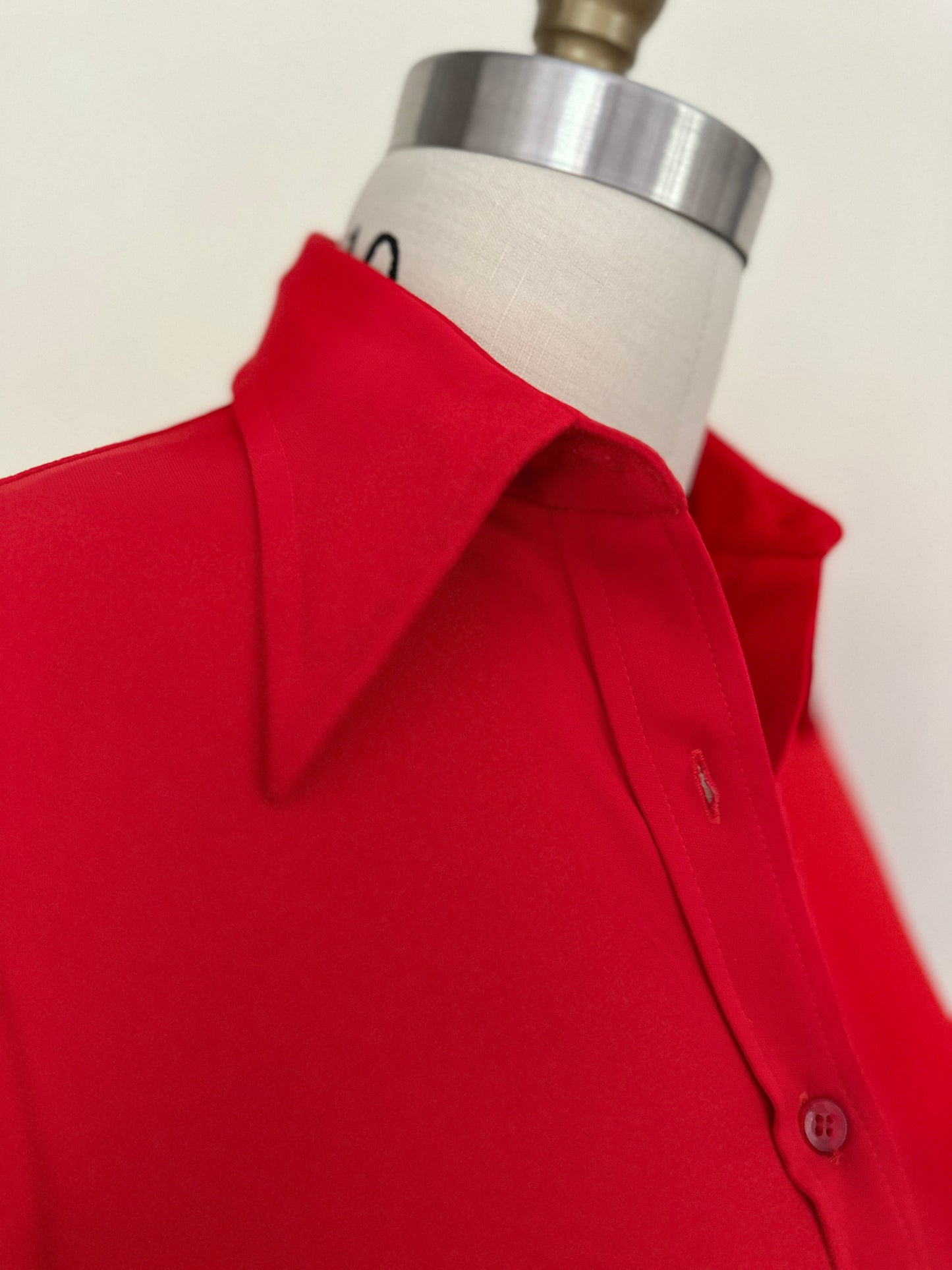 Cherry Red Fitted Blouse